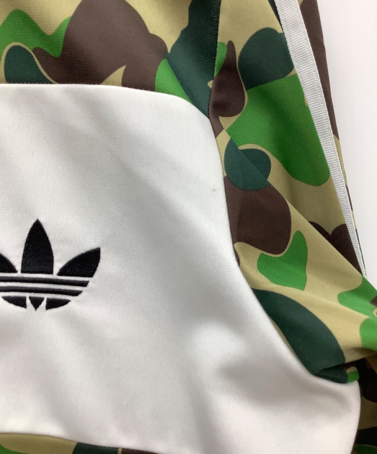 adidas (アディダス) A BATHING APE (アベイシングエイプ) トラックジャケット グリーン×ホワイト サイズ:L