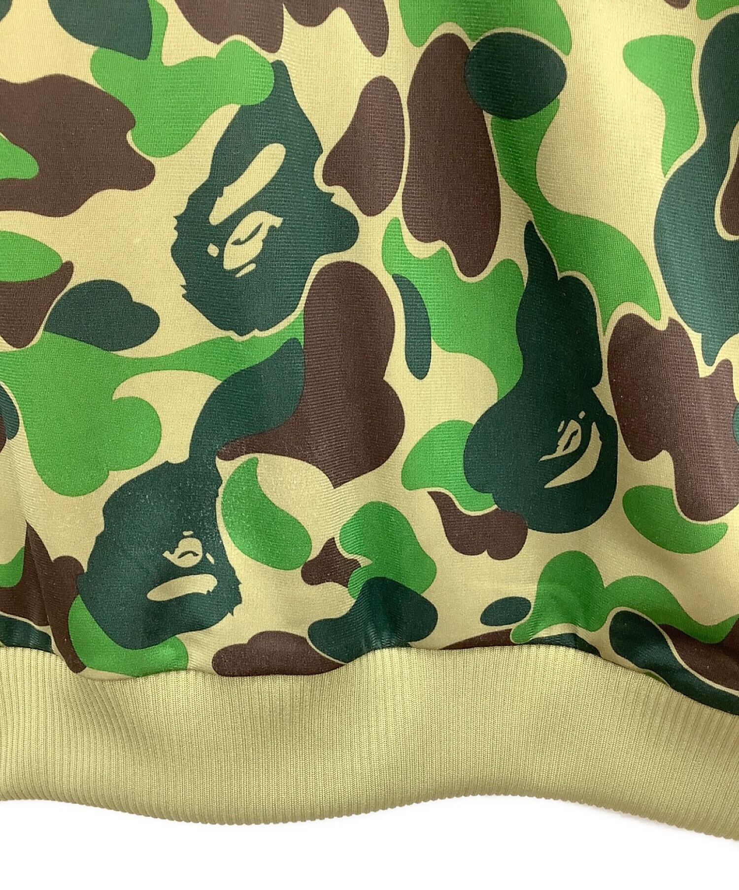 adidas (アディダス) A BATHING APE (アベイシングエイプ) トラックジャケット グリーン×ホワイト サイズ:L