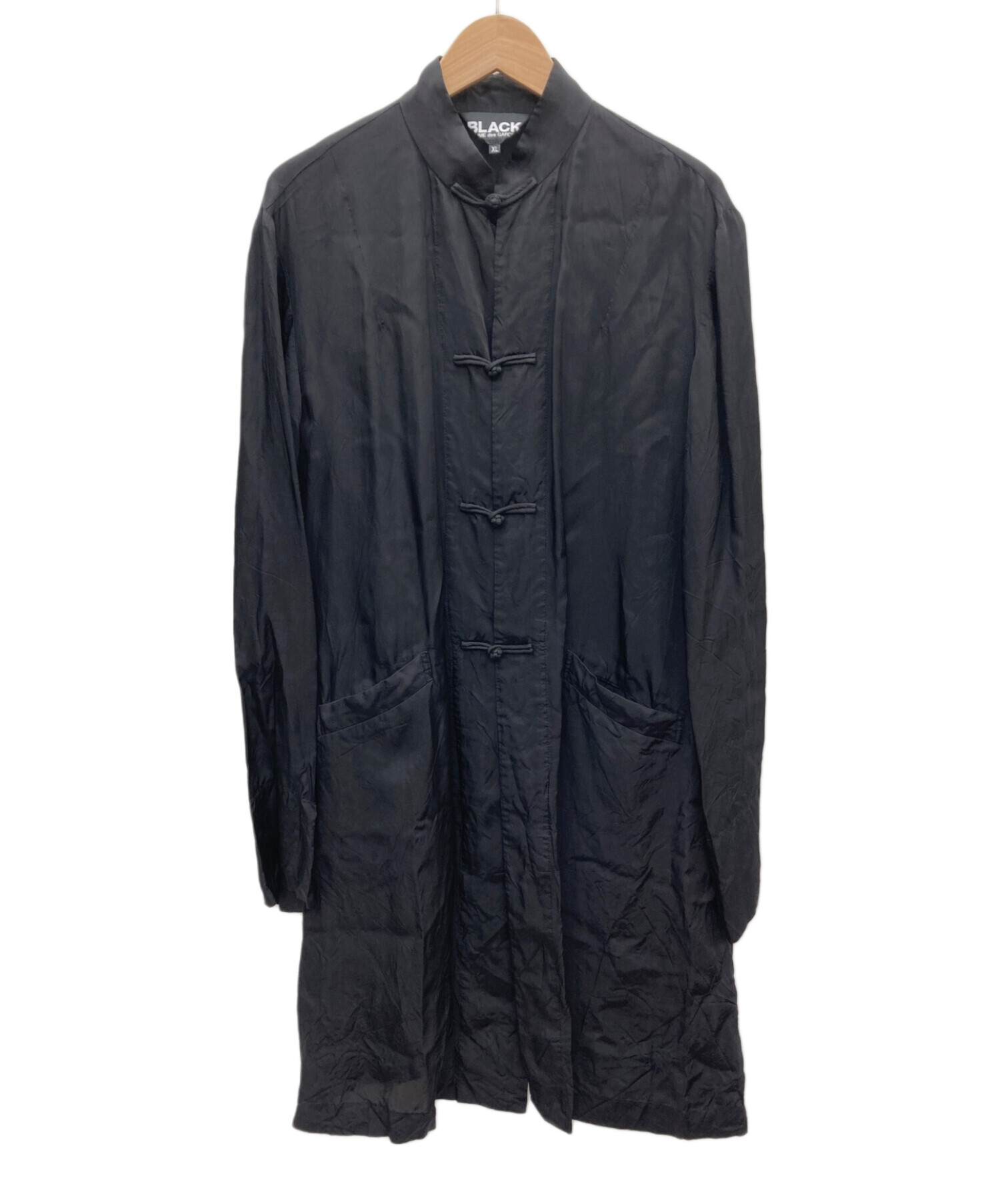 BLACK COMME des GARCONS (ブラック コムデギャルソン) チャイナシャツ ブラック サイズ:XL