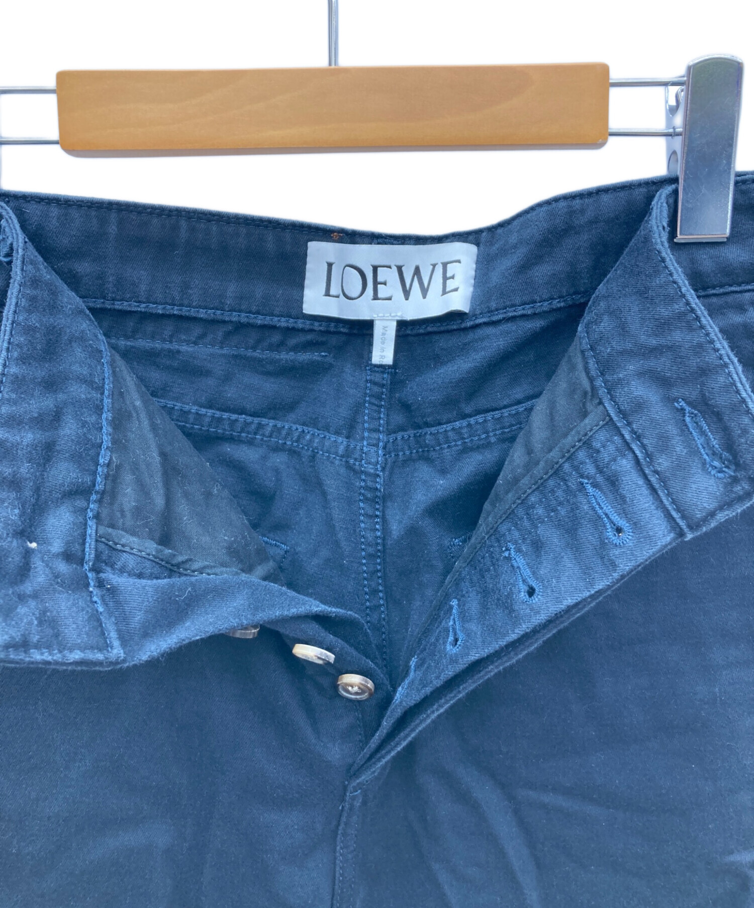 LOEWE (ロエベ) フィッシャーマンクロップドパンツ ブラック サイズ:46