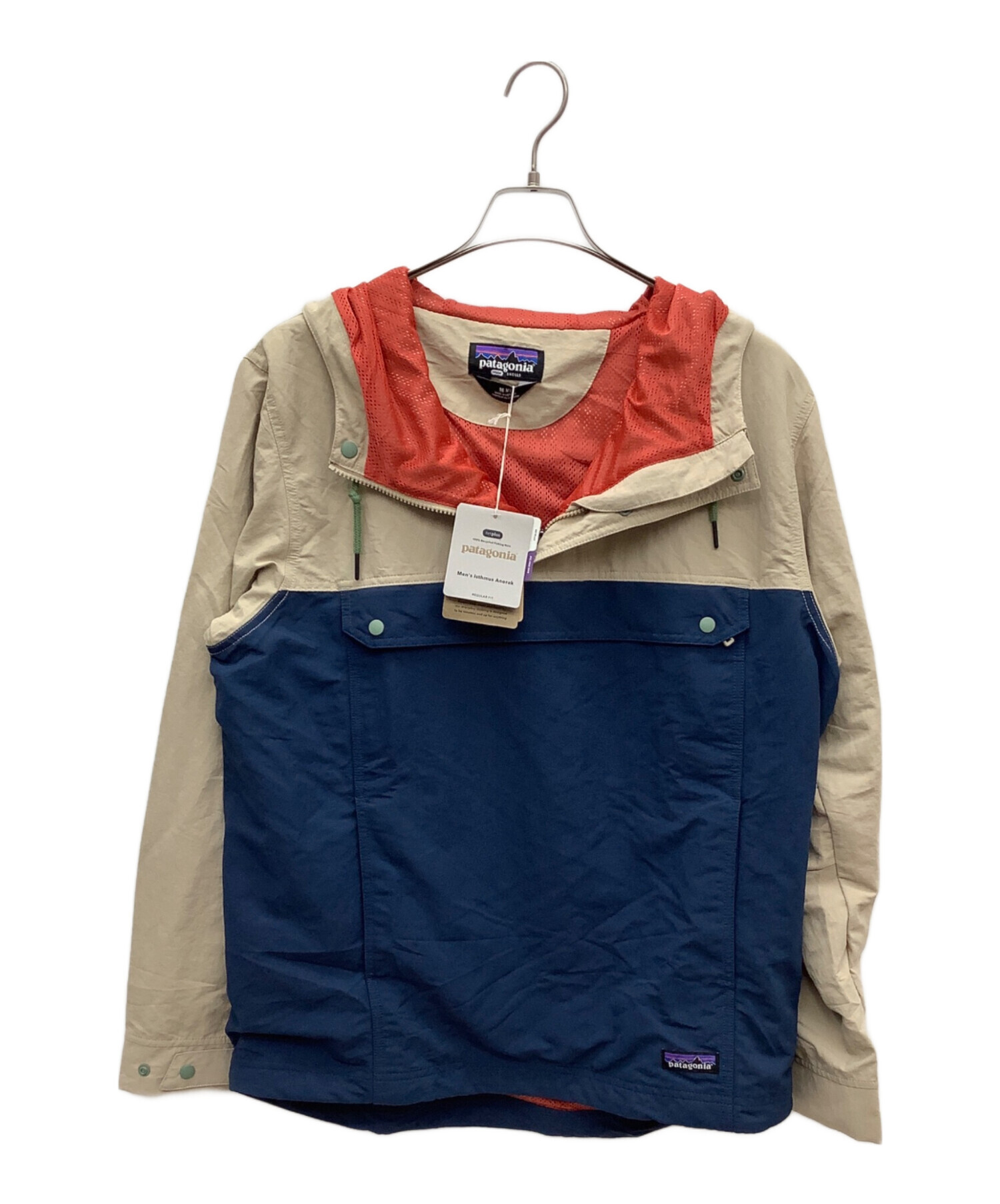 中古・古着通販】Patagonia (パタゴニア) ナイロンアノラックパーカー ネイビー×ベージュ サイズ:M 未使用品｜ブランド・古着通販  トレファク公式【TREFAC FASHION】スマホサイト