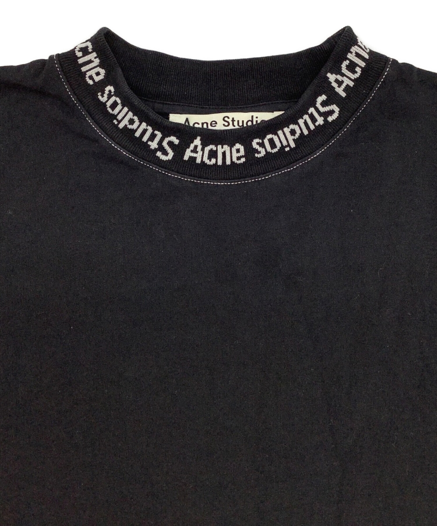 ACNE STUDIOS (アクネストゥディオス) ACNE STUDIOS リブロゴTシャツ ブラック サイズ:XS