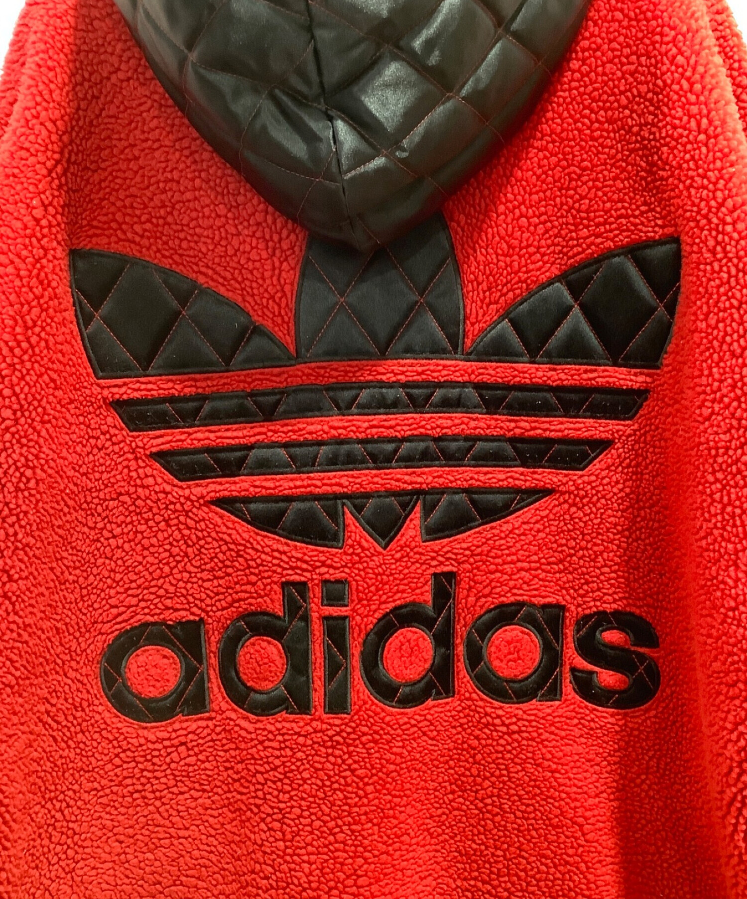 adidas (アディダス) 80'sボアジャケット レッド×ブラック サイズ:L