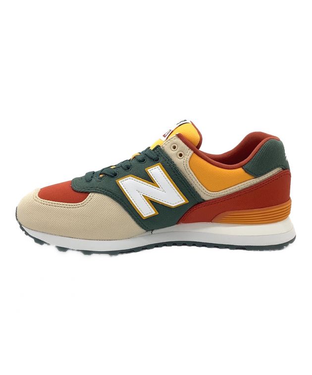 NEW BALANCE (ニューバランス) スニーカー ML574 オレンジ×イエロー サイズ:JPN27