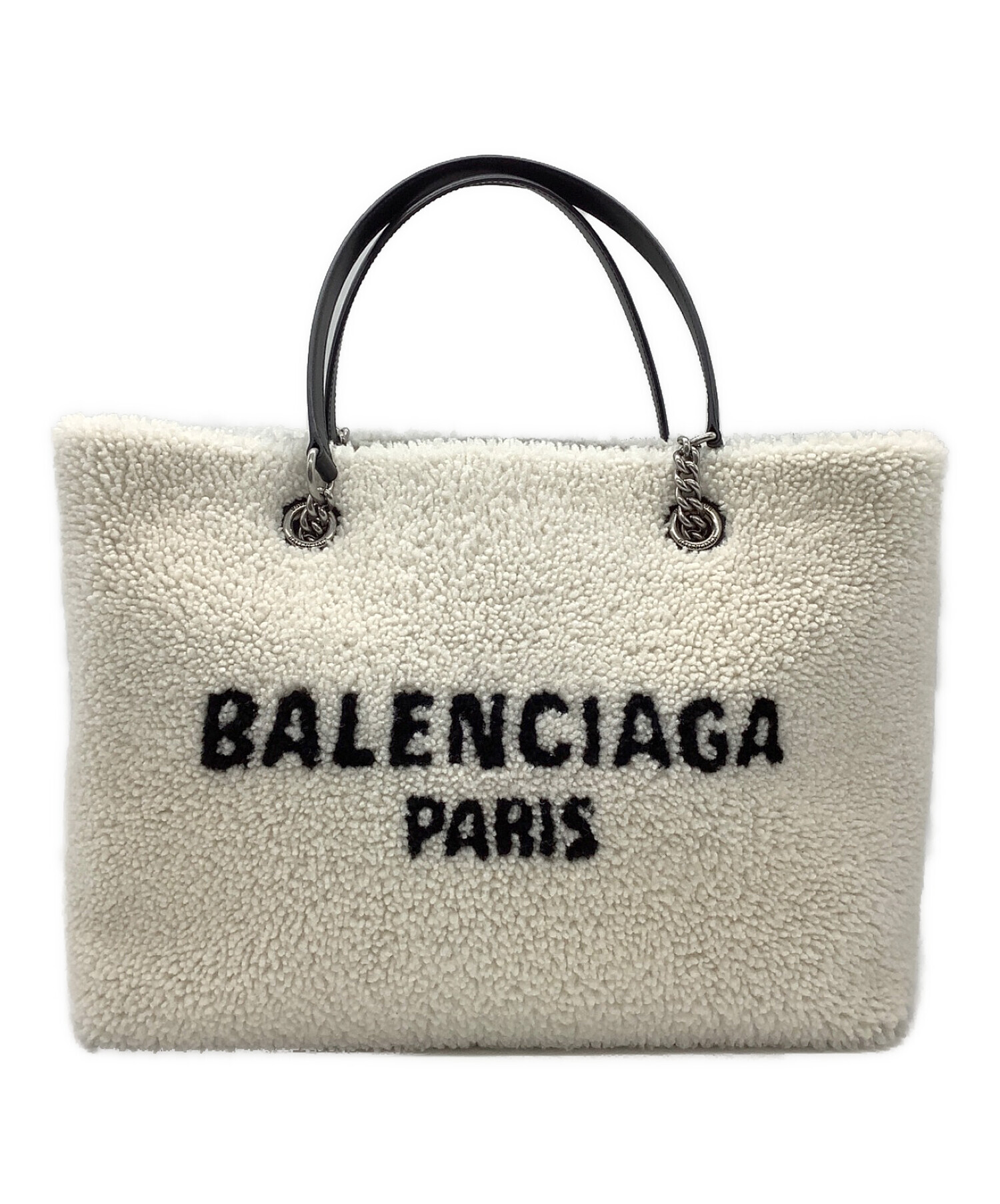 BALENCIAGA (バレンシアガ) ボアトートバッグ ホワイト