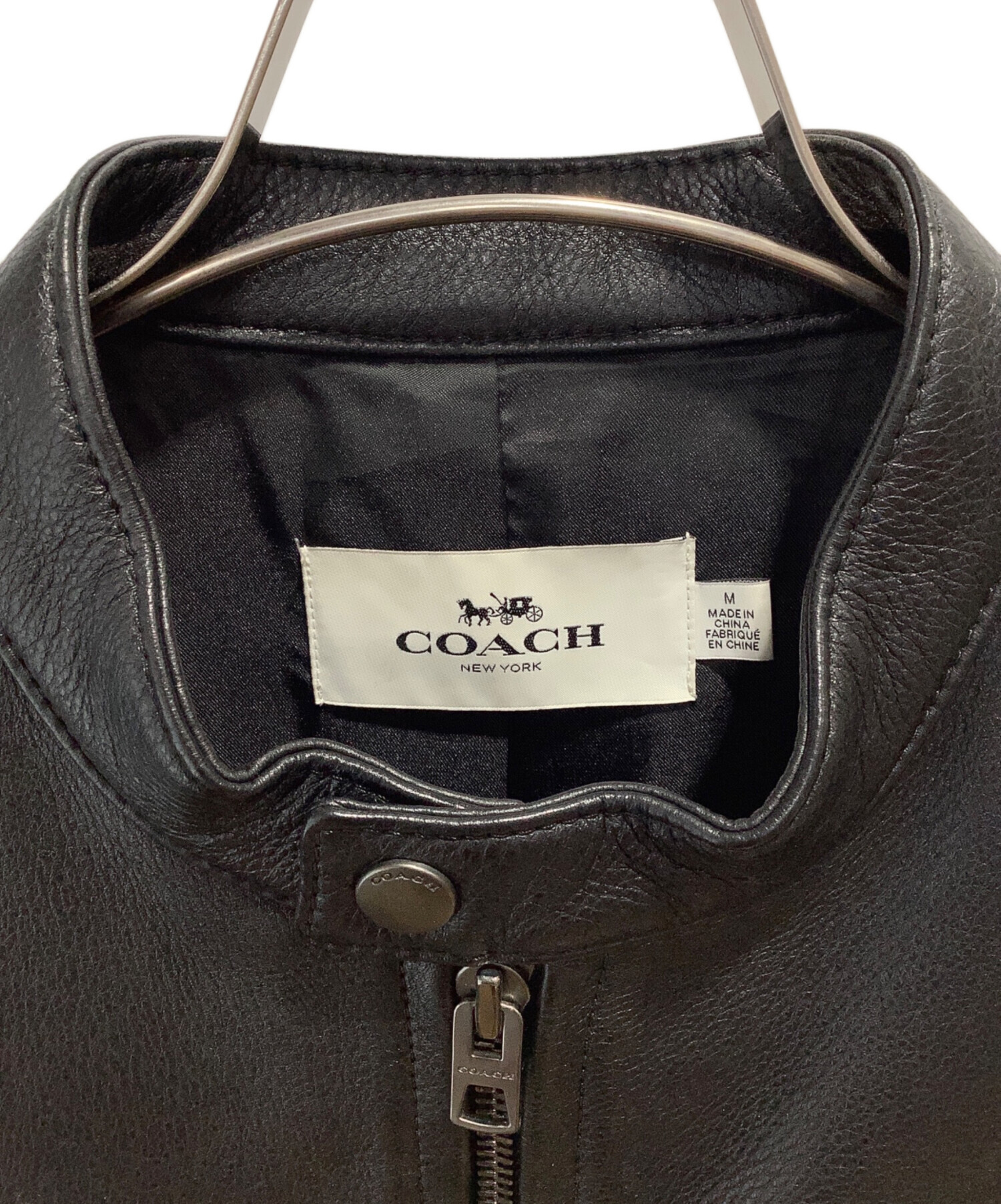 中古・古着通販】COACH (コーチ) シングルライダースジャケット ブラック サイズ:M｜ブランド・古着通販 トレファク公式【TREFAC  FASHION】スマホサイト