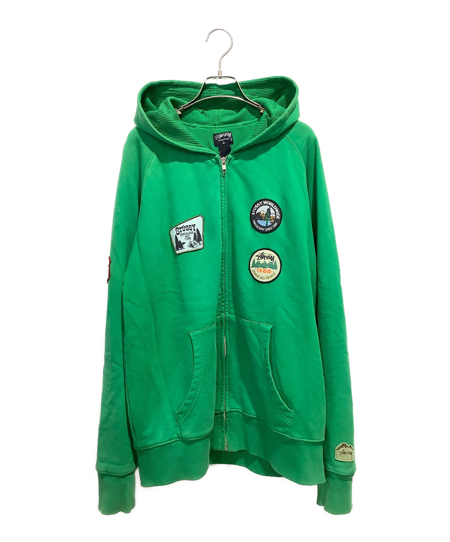 中古・古着通販】stussy (ステューシー) ジップパーカー グリーン サイズ:L｜ブランド・古着通販 トレファク公式【TREFAC  FASHION】スマホサイト