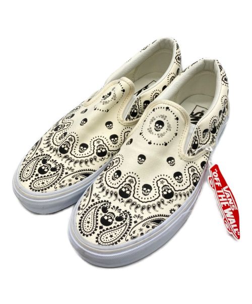 中古・古着通販】VANS (バンズ) スリッポン ホワイト×ブラック サイズ