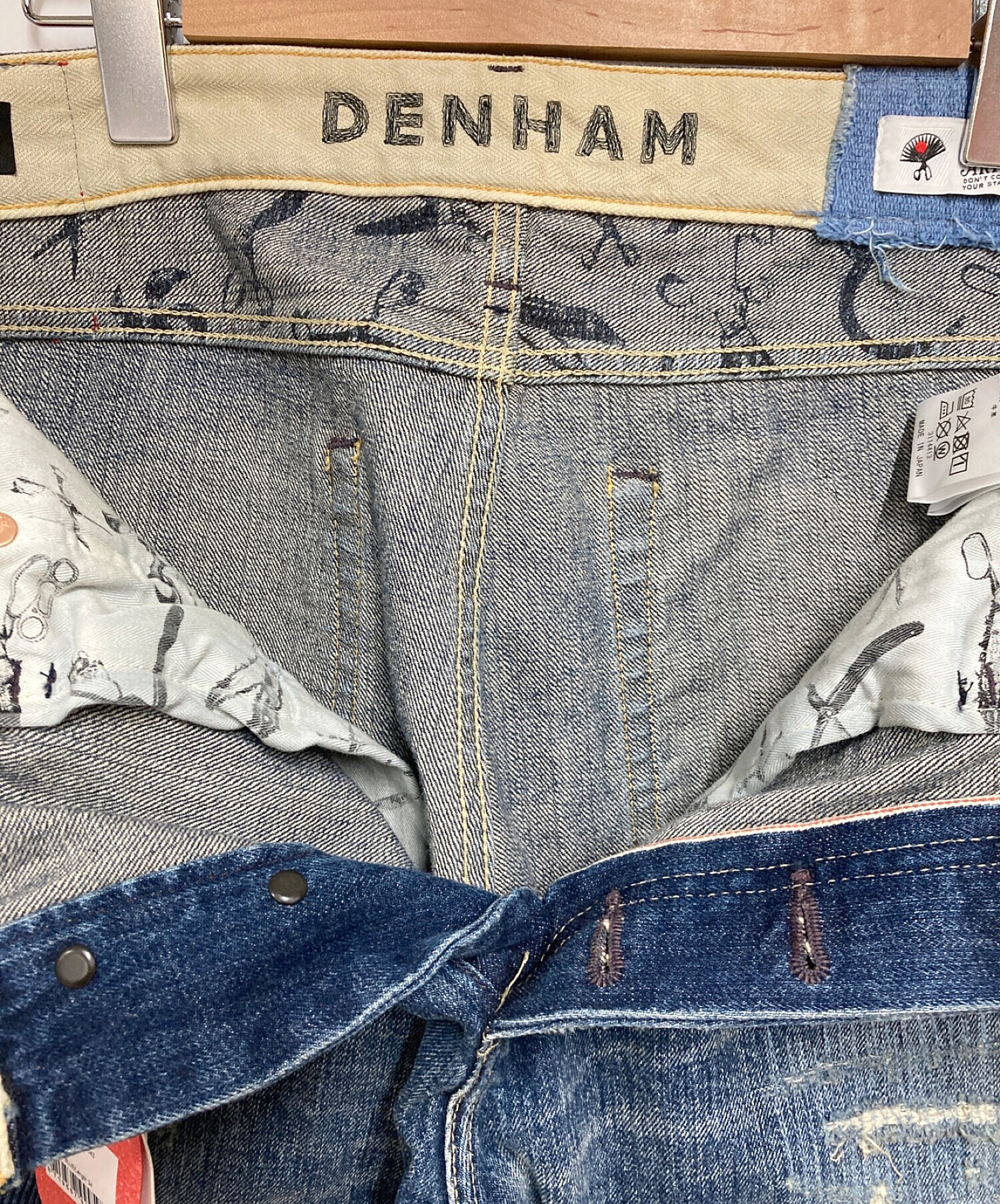 Denham (デンハム) パッチワークデニムパンツ インディゴ サイズ:34 未使用品