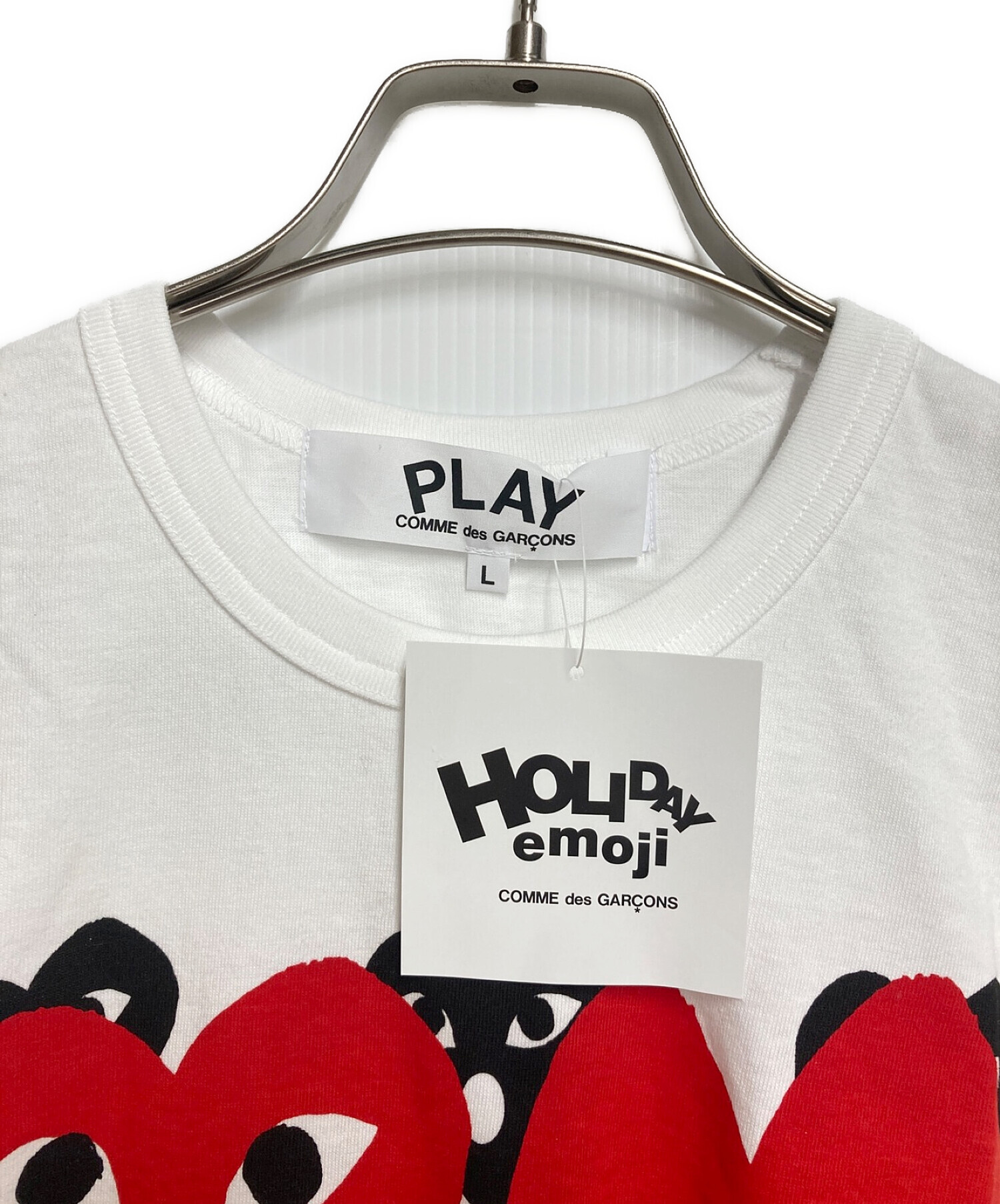 PLAY COMME des GARCONS (プレイ コムデギャルソン) Tシャツ ホワイト サイズ:Lサイズ 未使用品