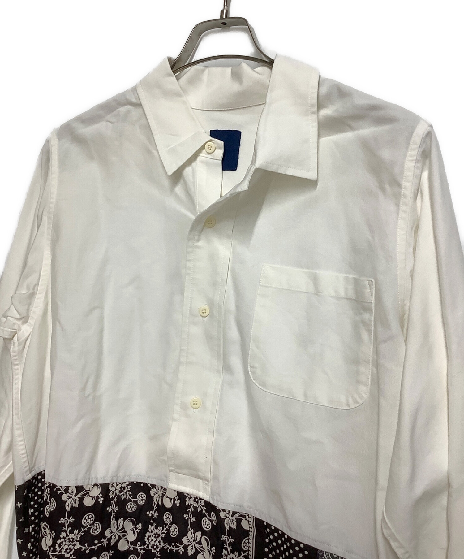 VISVIM (ビズビム) TALBOT P.O. SHIRT L/S ホワイト×ネイビー サイズ:3