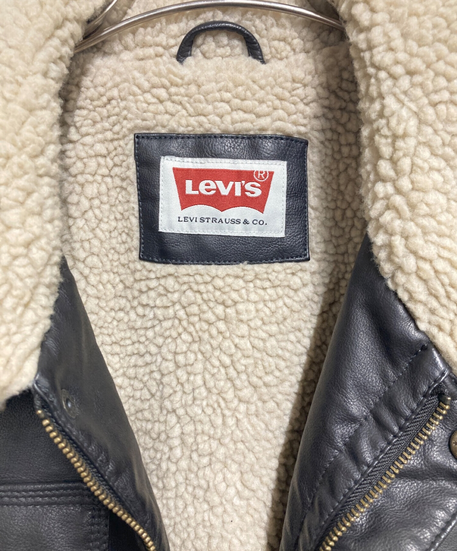 LEVI'S (リーバイス) フェイクレザーボアジャケット ダークブラウン サイズ:XL