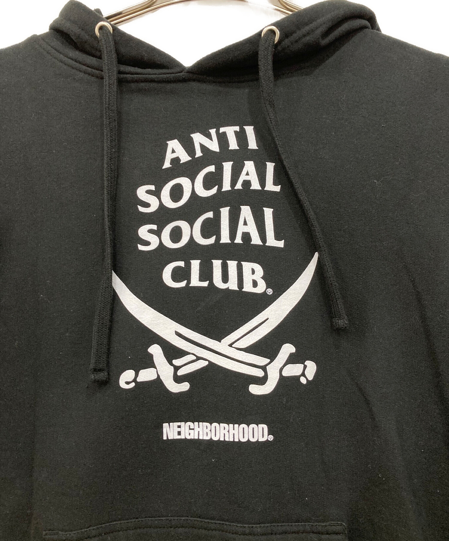 NEIGHBORHOOD (ネイバーフッド) ANTI SOCIAL SOCIAL CLUB (アンチソーシャルソーシャルクラブ)  プルオーバーパーカー ブラック サイズ:Lサイズ