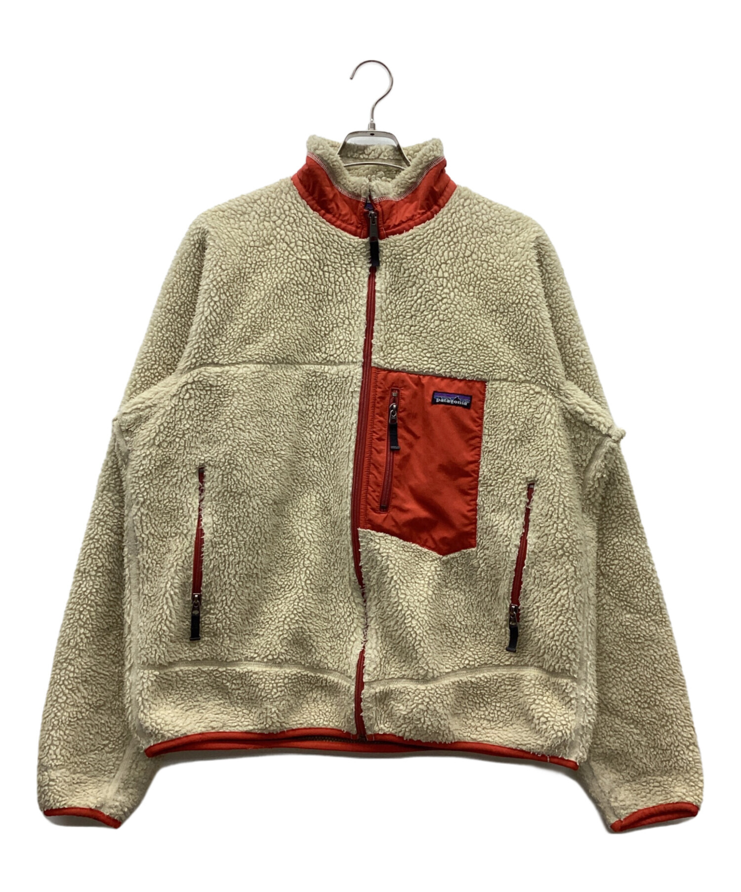 Patagonia (パタゴニア) クラシックレトロXジャケット ベージュ×レッド サイズ:L