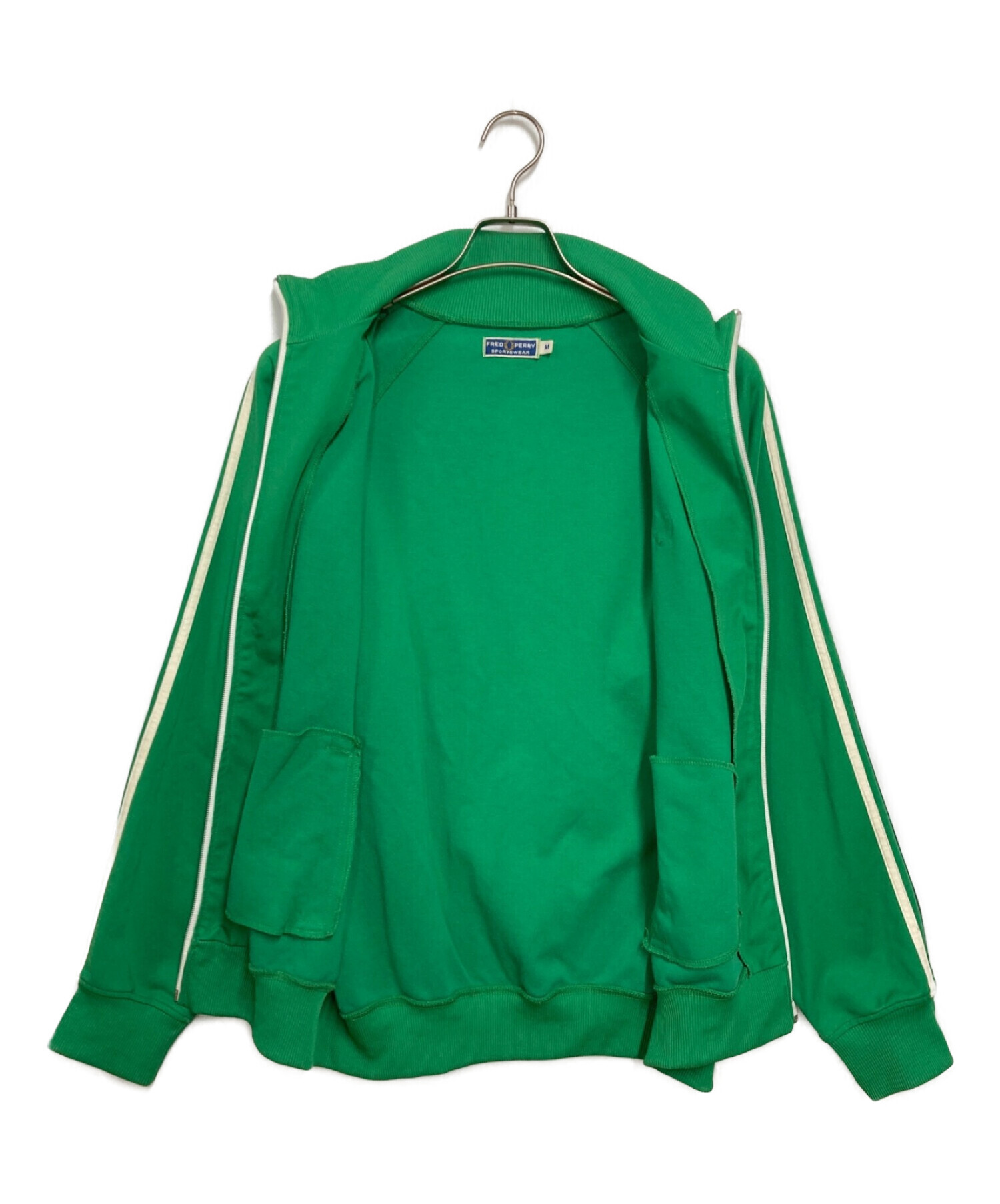 FRED PERRY (フレッドペリー) トラックジャケット グリーン×ホワイト サイズ:M