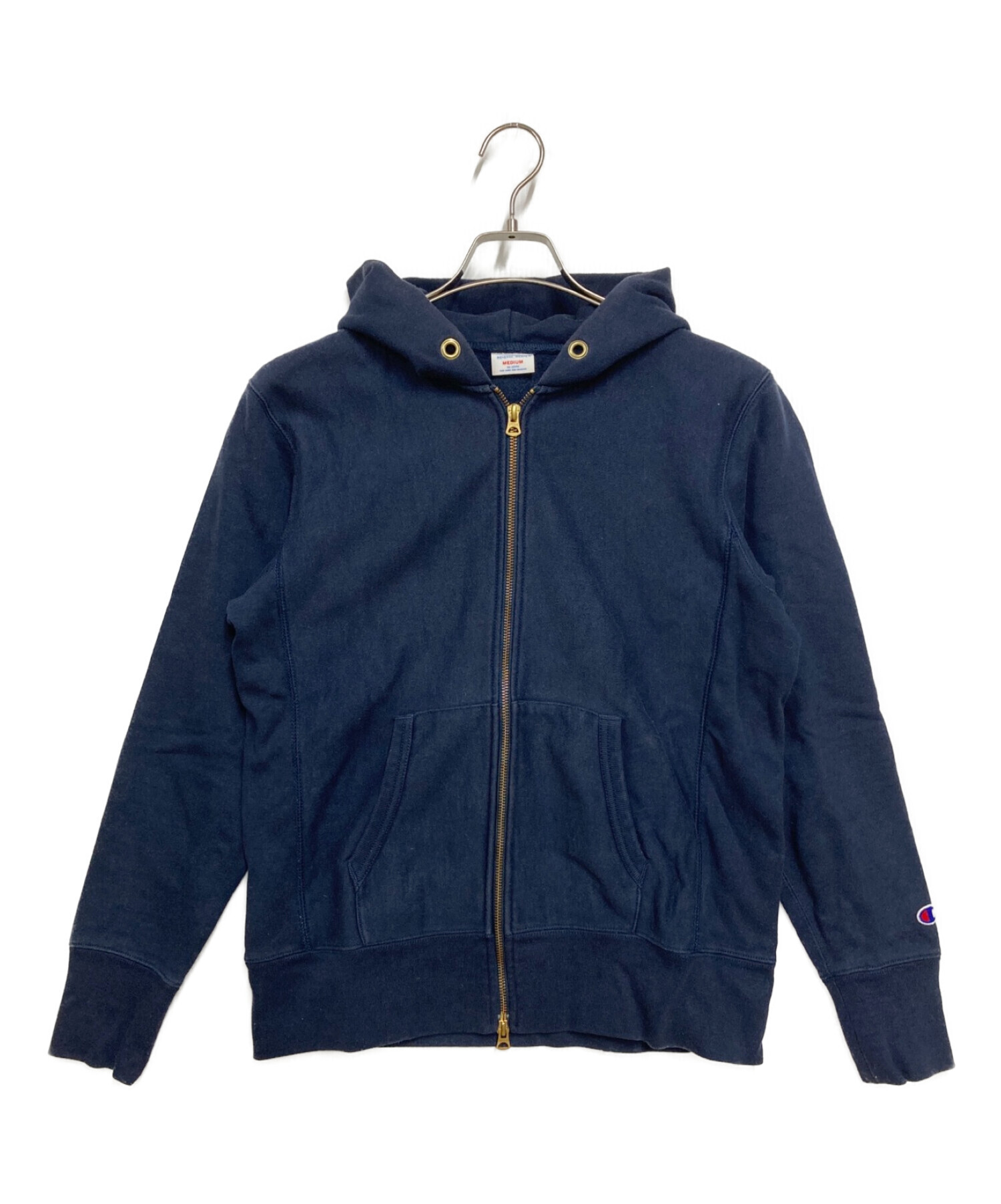 中古・古着通販】Champion (チャンピオン) ジップパーカー ネイビー