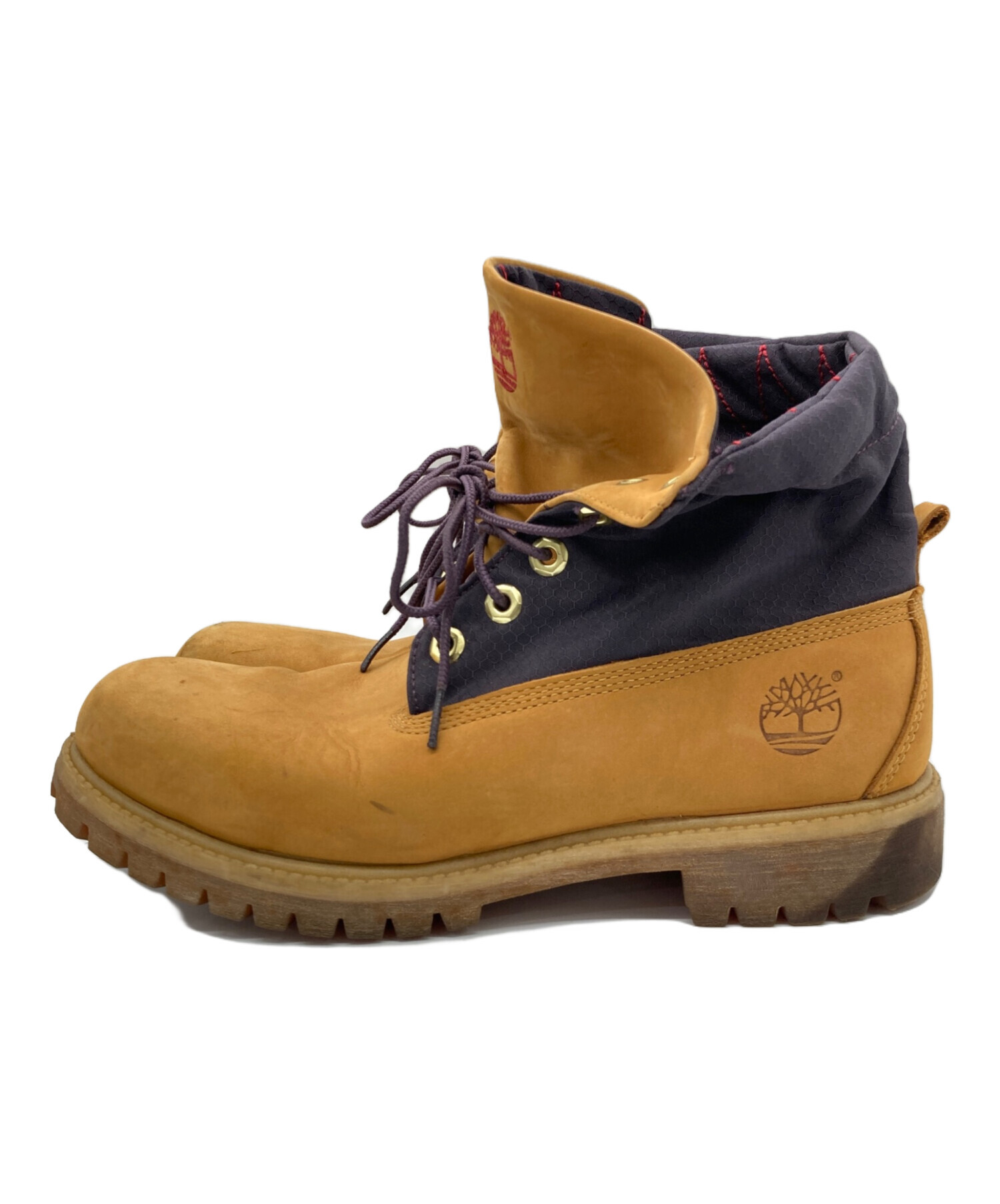 Timberland (ティンバーランド) ロールトップブーツ オレンジ×パープル サイズ:26.5cm