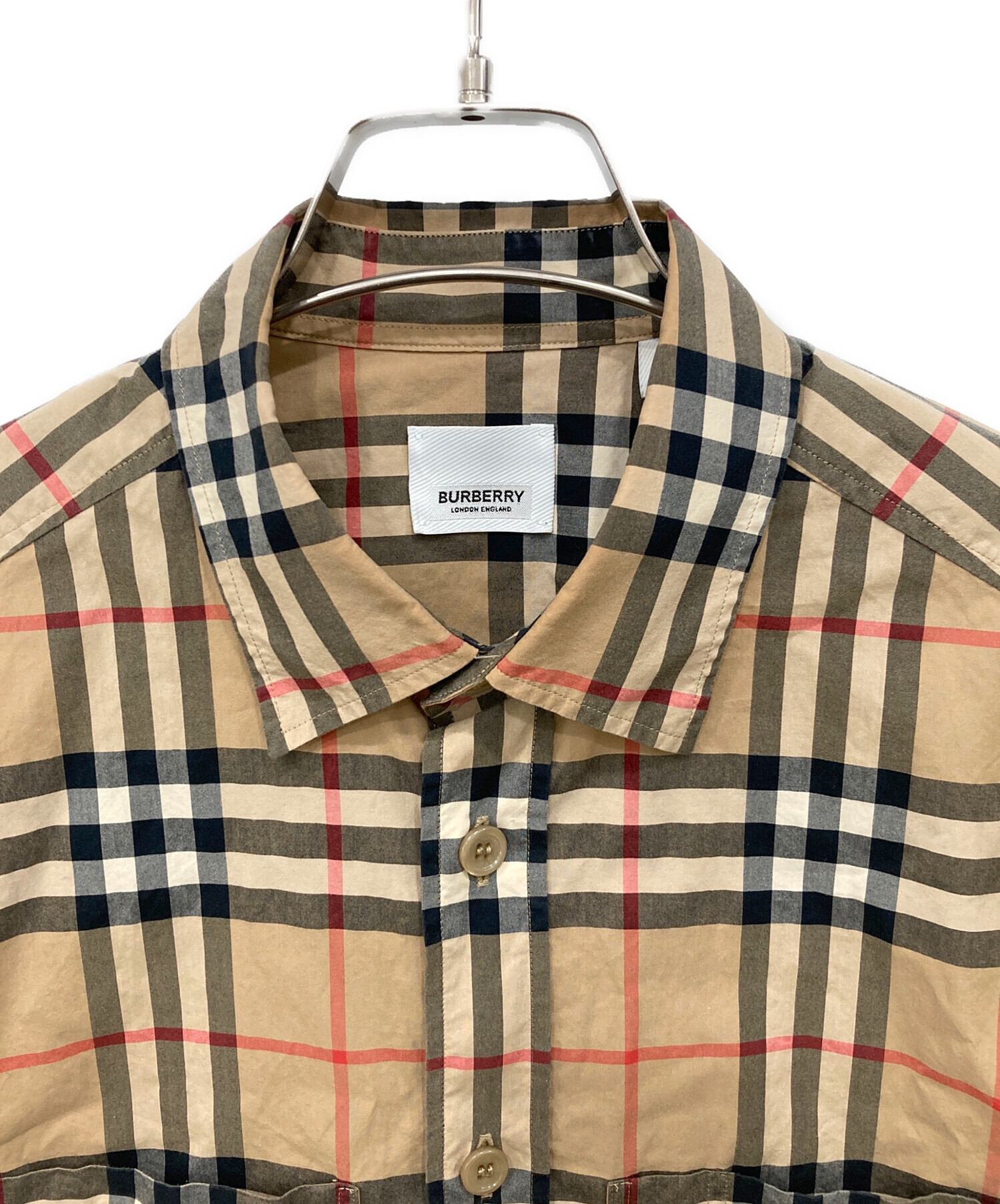 中古・古着通販】BURBERRY (バーバリー) 長袖シャツ ベージュ×ブラウン サイズ:Sサイズ｜ブランド・古着通販 トレファク公式【TREFAC  FASHION】スマホサイト