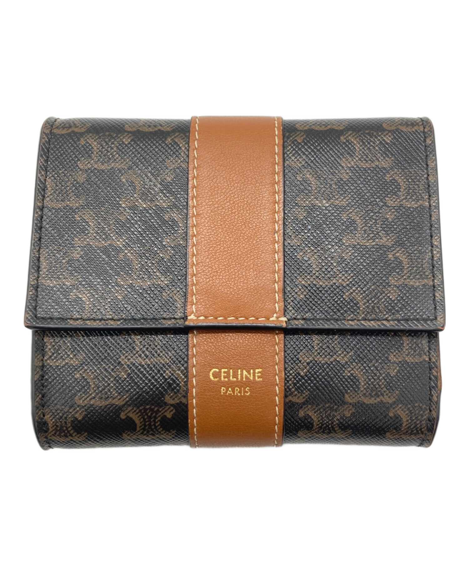 中古・古着通販】CELINE (セリーヌ) スモールトリフォールドウォレット ブラック×ブラウン｜ブランド・古着通販 トレファク公式【TREFAC  FASHION】スマホサイト