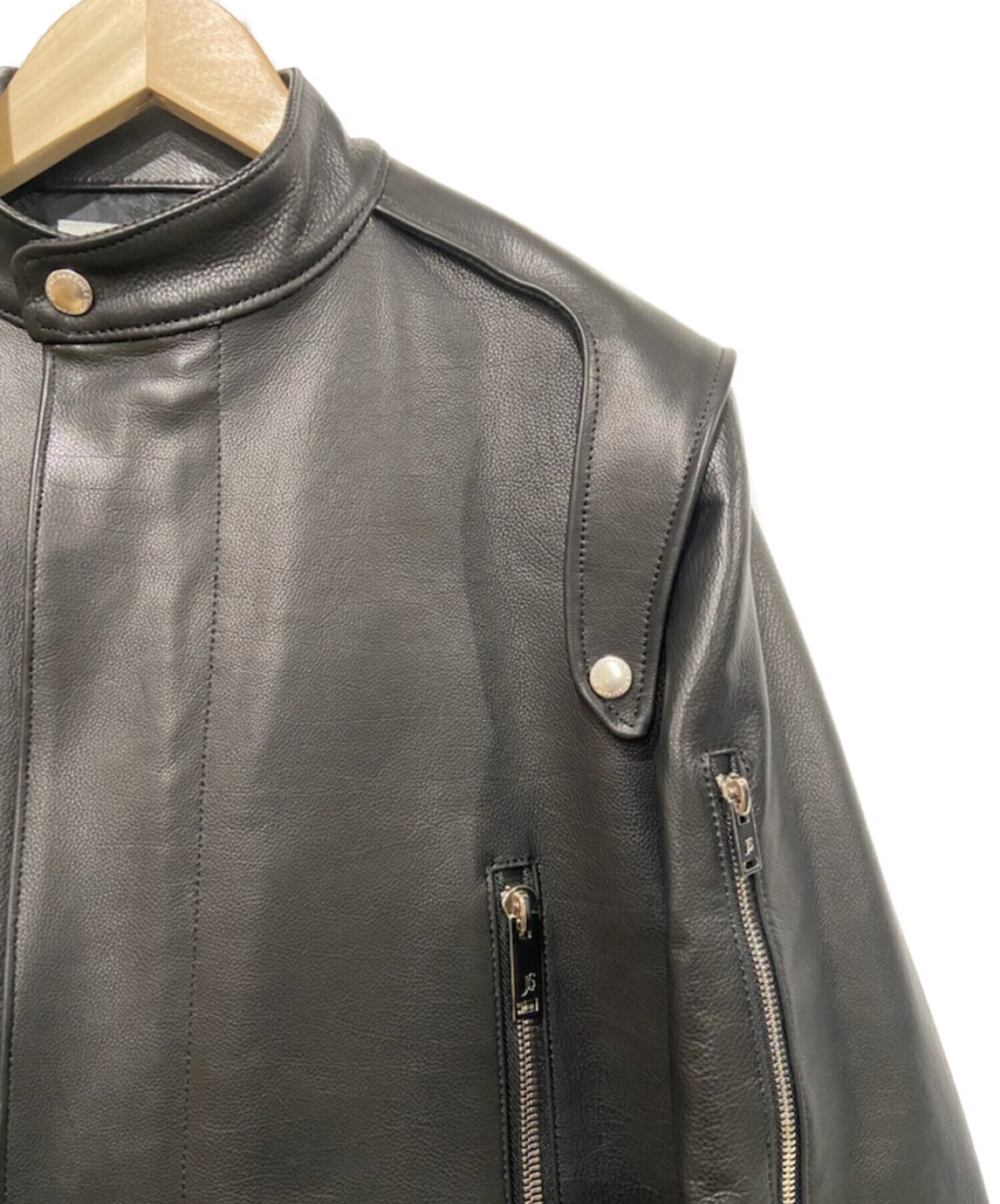 JOHN LAWRENCE SULLIVAN (ジョンローレンスサリバン) LEATHER RIDERS JACKET ブラック サイズ:44