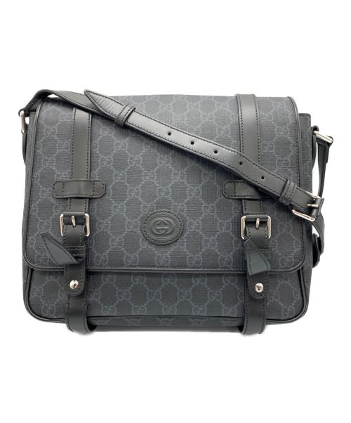 【中古・古着通販】GUCCI (グッチ) メッセンジャーバッグ ブラック