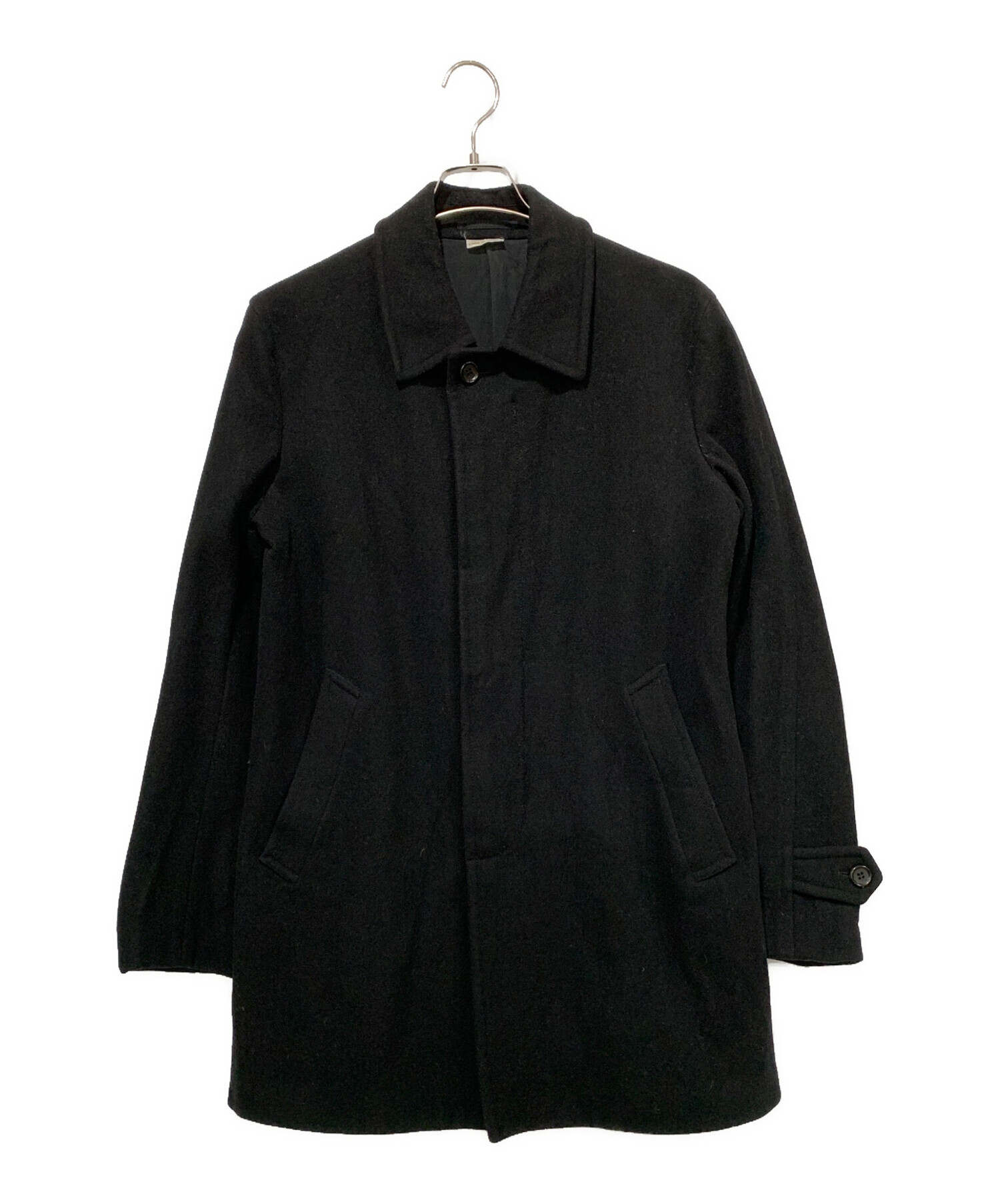 COMME des GARCONS HOMME DEUX (コムデギャルソン オム ドゥ) ウールステンカラーコート ブラック サイズ:Mサイズ