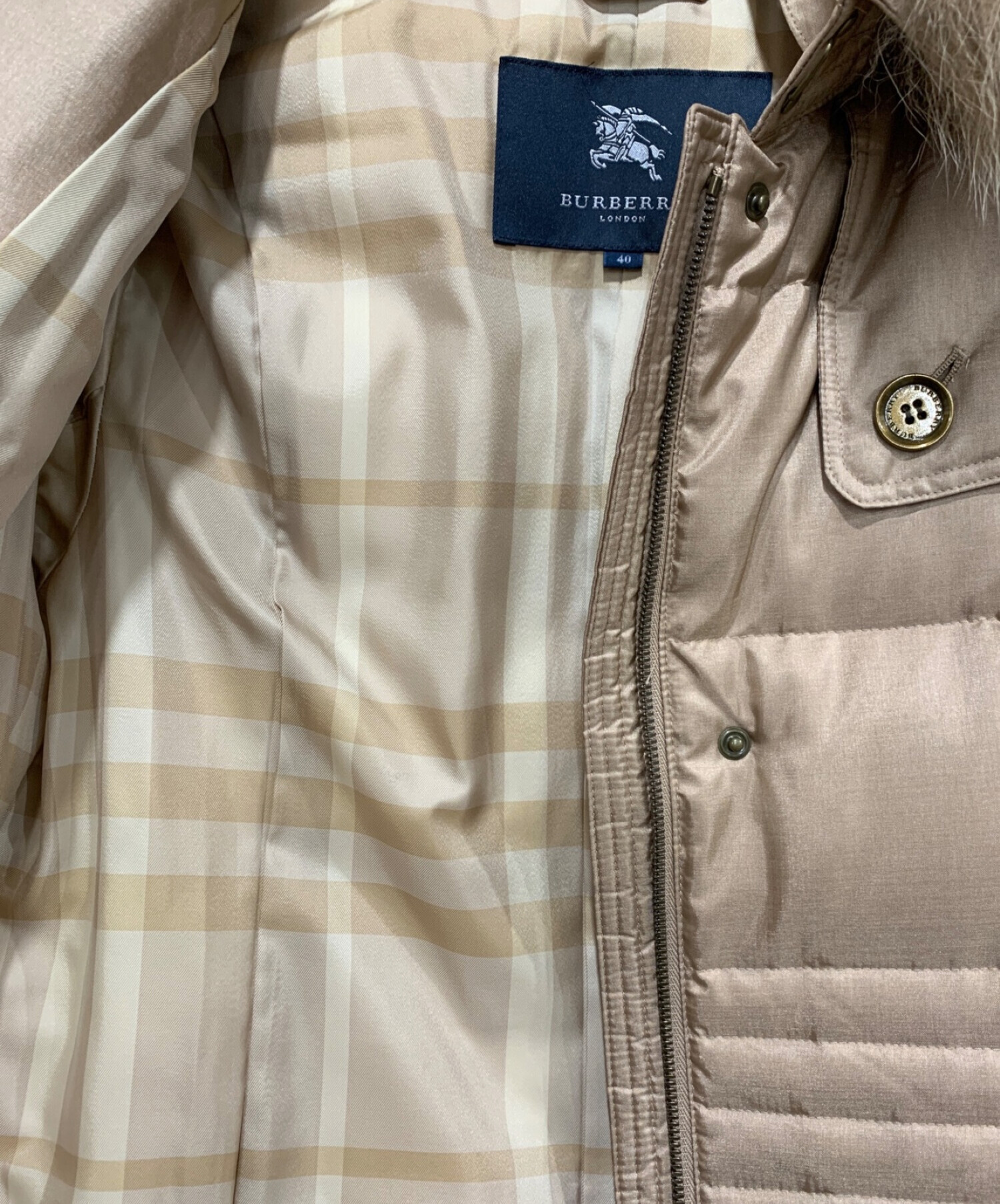 中古・古着通販】BURBERRY LONDON (バーバリーロンドン) フォックスファー付ロングダウンコート ブラウン サイズ:40サイズ｜ブランド・古着通販  トレファク公式【TREFAC FASHION】スマホサイト