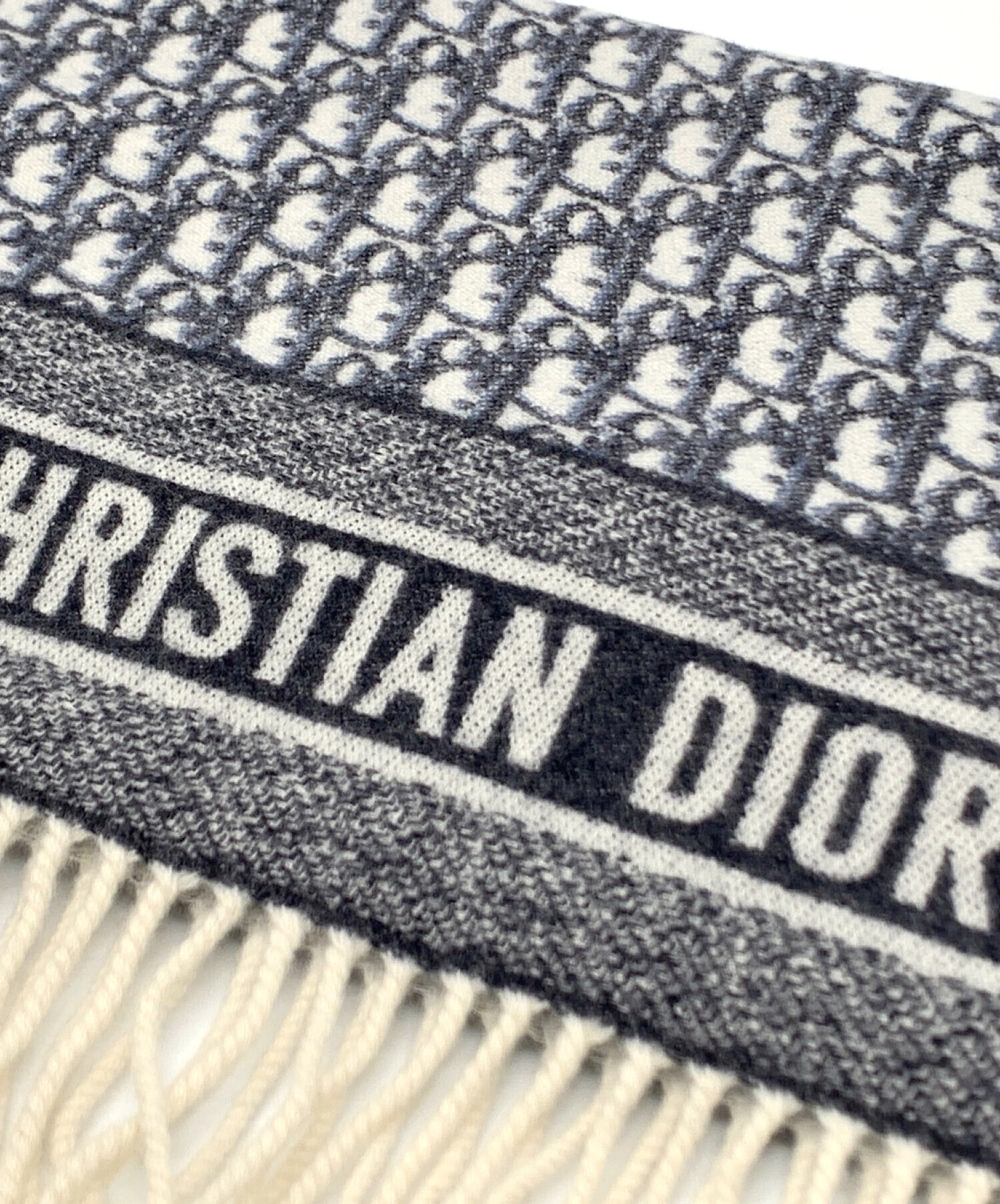 Christian Dior (クリスチャン ディオール) カシミヤマフラー ネイビー