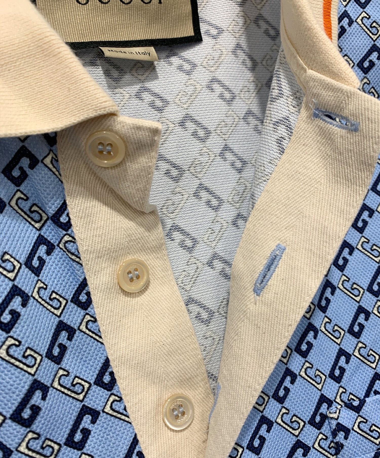 中古・古着通販】GUCCI (グッチ) ポロシャツ ブルー サイズ:M