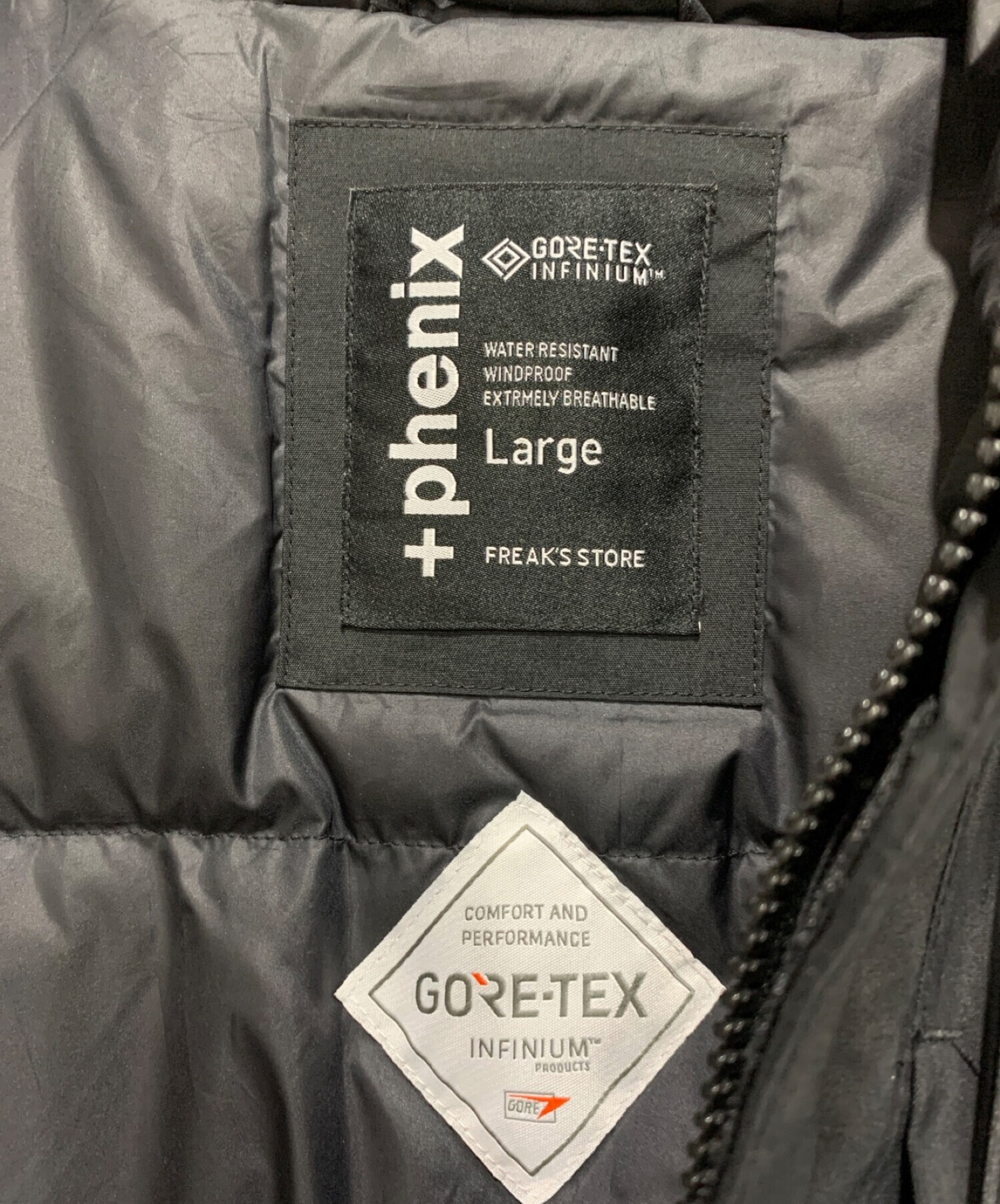 中古・古着通販】FREAK'S STORE (フリークスストア) +PHENIX (プラスフェニックス) GORE-TEX(ゴアテックス)  ダウンジャケット ブラック サイズ:Lサイズ｜ブランド・古着通販 トレファク公式【TREFAC FASHION】スマホサイト