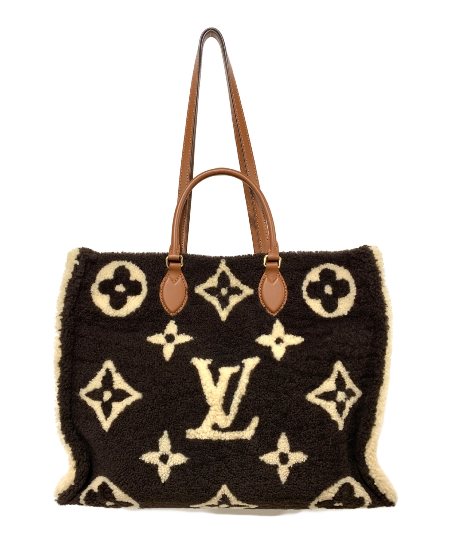 LOUIS VUITTON (ルイ ヴィトン) トートバッグ ブラウン×ベージュ