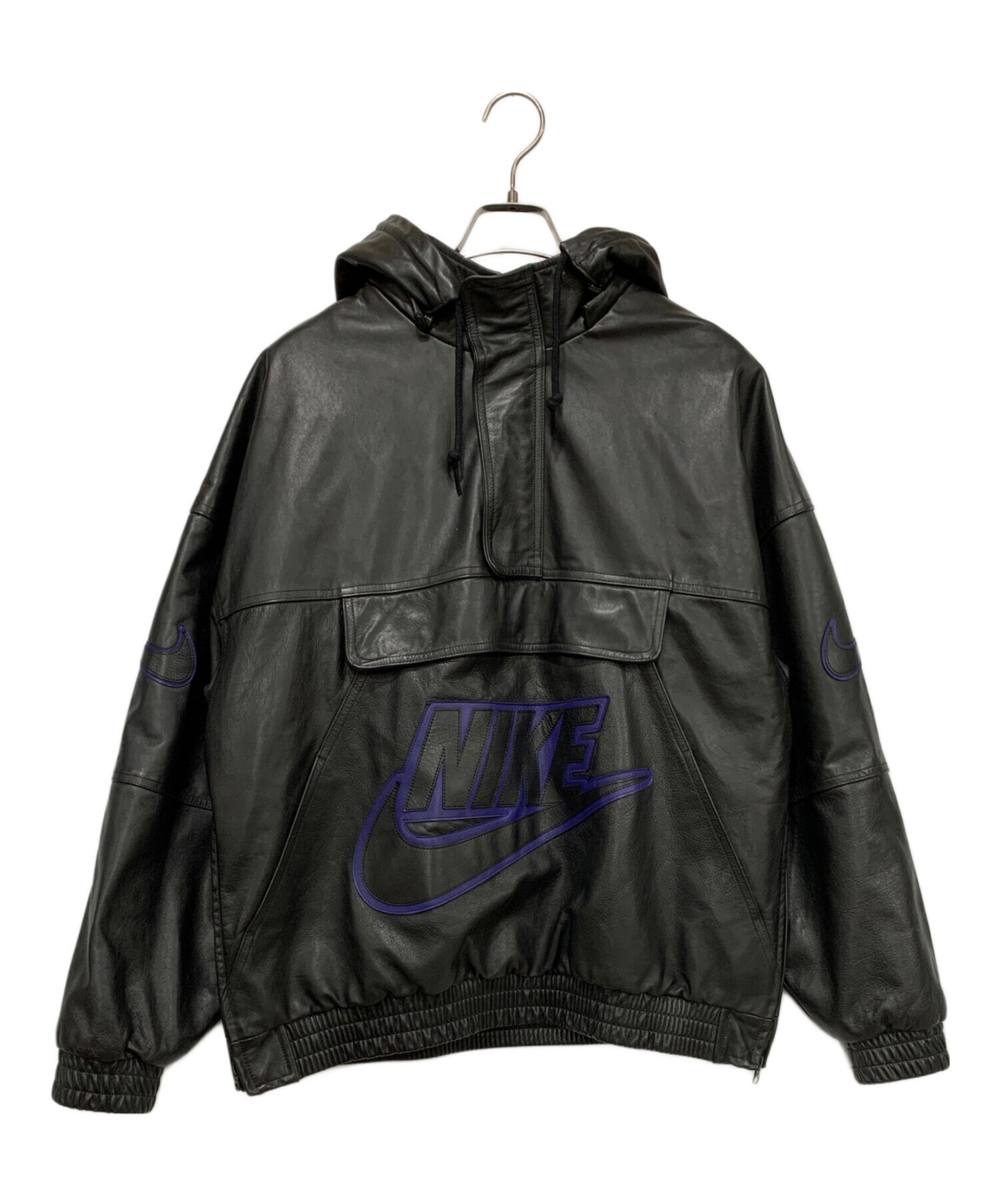 中古・古着通販】NIKE (ナイキ) SUPREME (シュプリーム) レザーアノラックパーカー ブラック サイズ:Mサイズ｜ブランド・古着通販  トレファク公式【TREFAC FASHION】スマホサイト