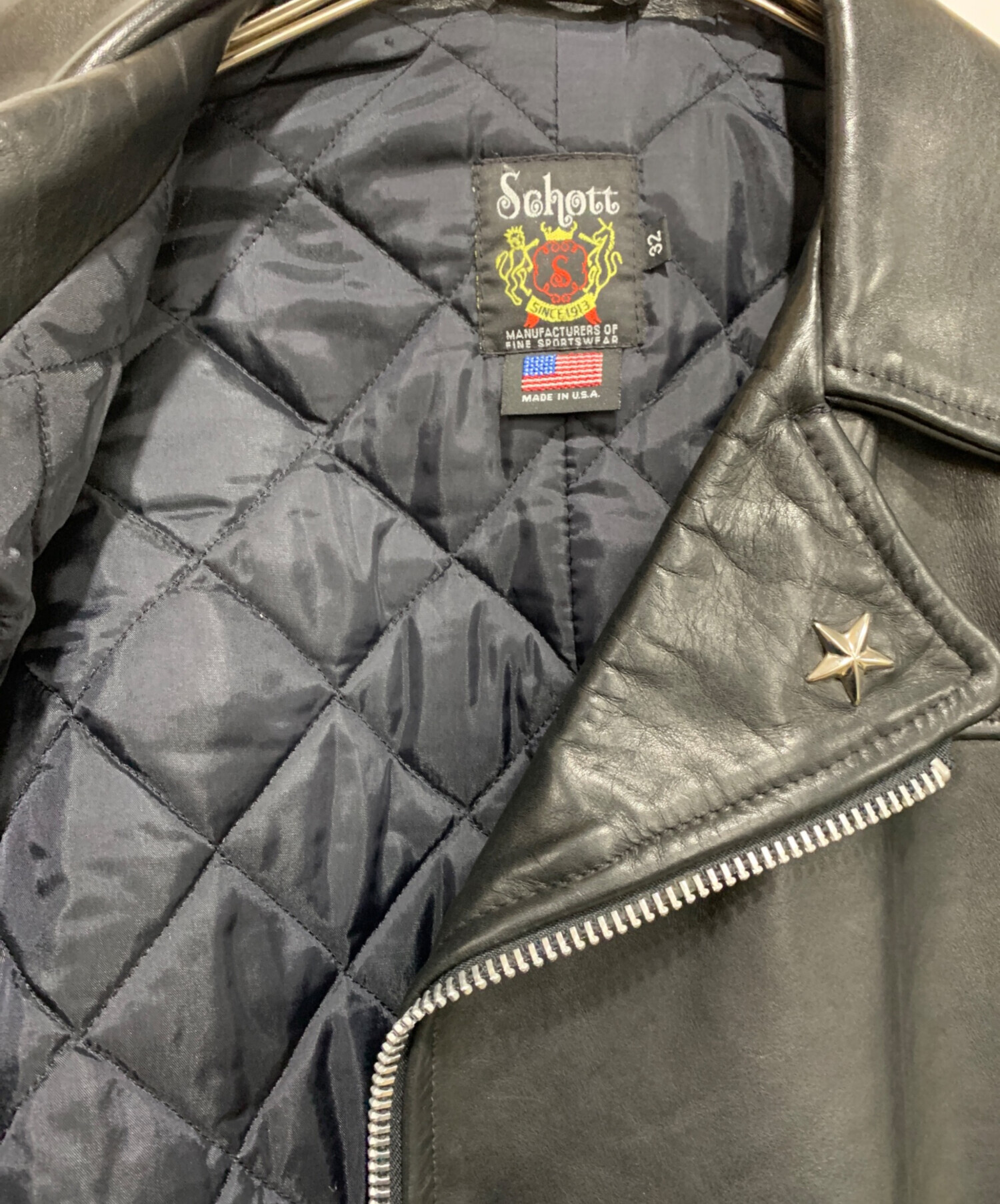 中古・古着通販】Schott (ショット) ネイキッドレザー ジップピーコート ブラック サイズ:32｜ブランド・古着通販  トレファク公式【TREFAC FASHION】スマホサイト