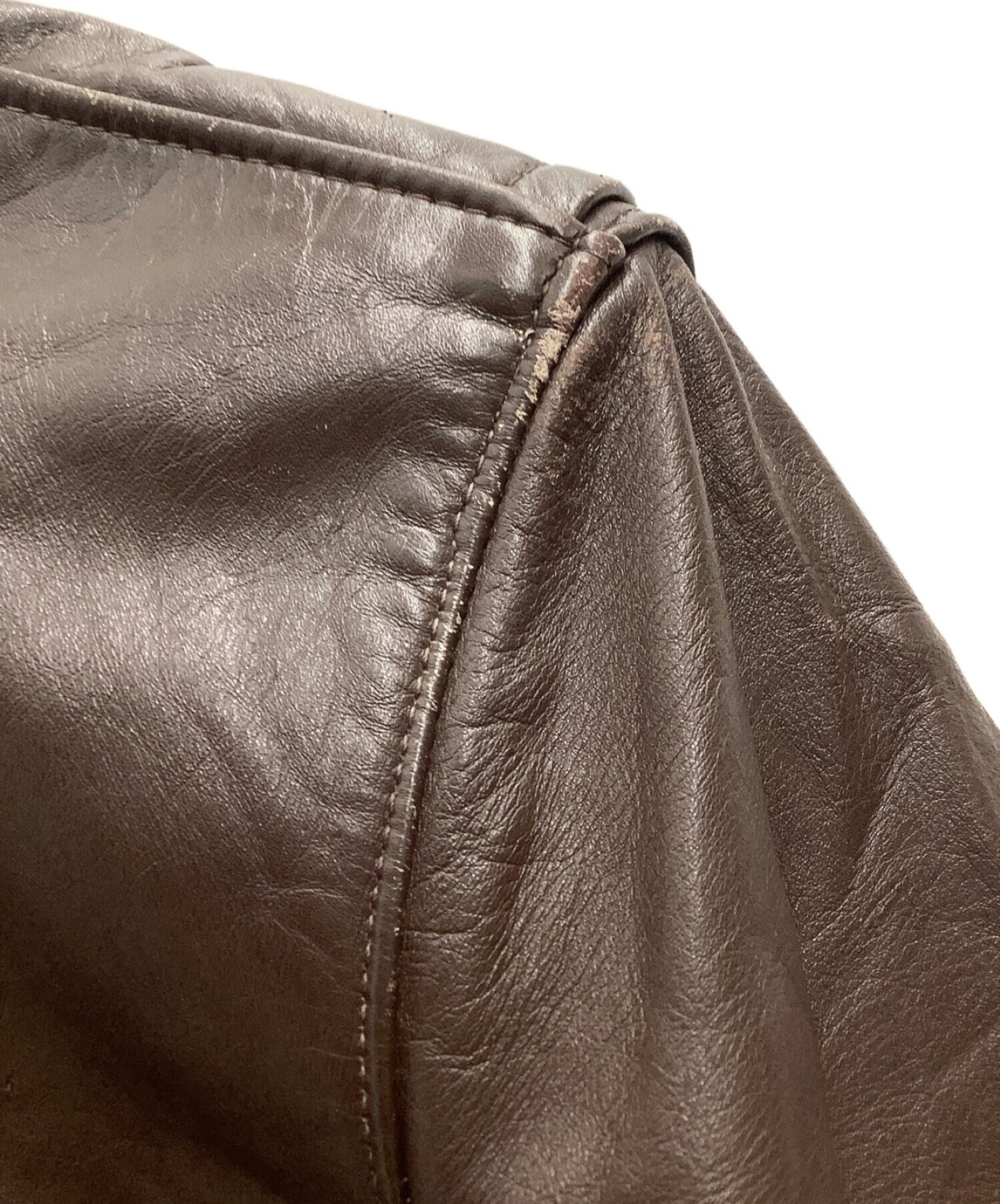 Brooks Leather (ブルックス レザー) 60S~　シングルライダースジャケット ブラウン サイズ:不明