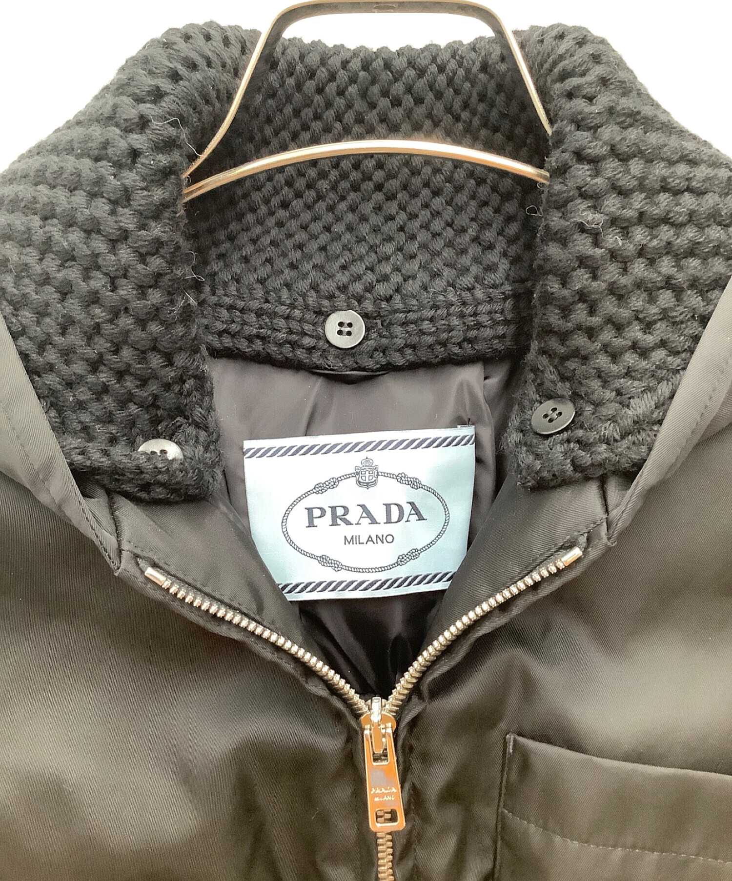 中古・古着通販】PRADA (プラダ) ダウンコート ブラック サイズ:40