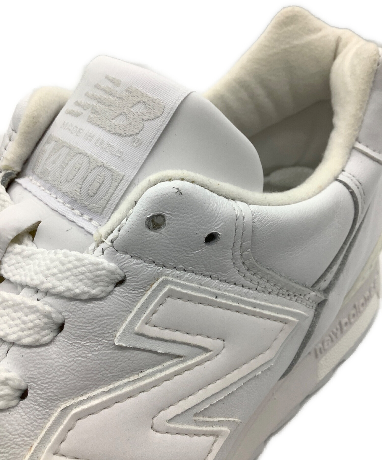 NEW BALANCE (ニューバランス) レザースニーカー ホワイト サイズ:SIZE 24.5cm