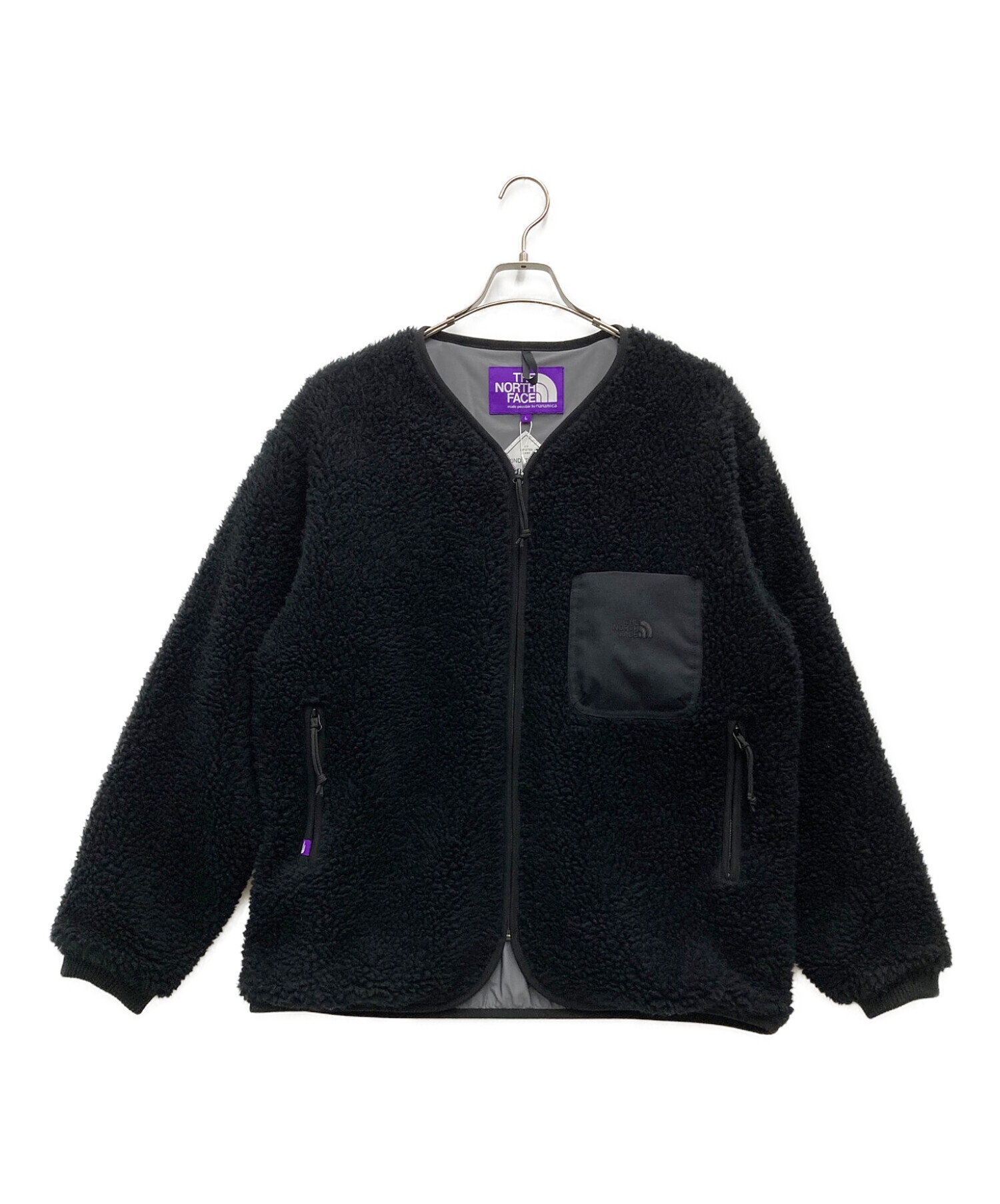 THE NORTHFACE PURPLELABEL (ザ・ノースフェイス パープルレーベル) Wool Boa WINDSTOPPER Field  Cardigan ブラック サイズ:L 未使用品