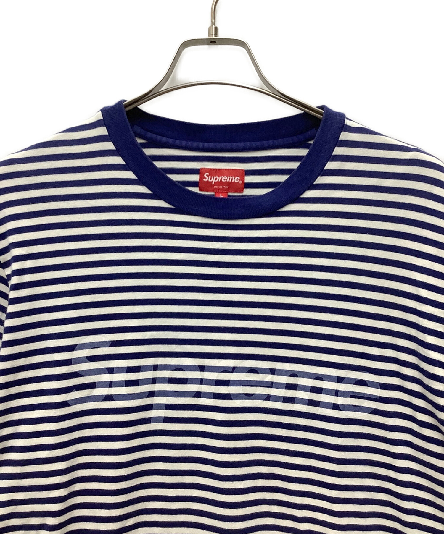 中古・古着通販】SUPREME (シュプリーム) ボーダーロンT ブルー 