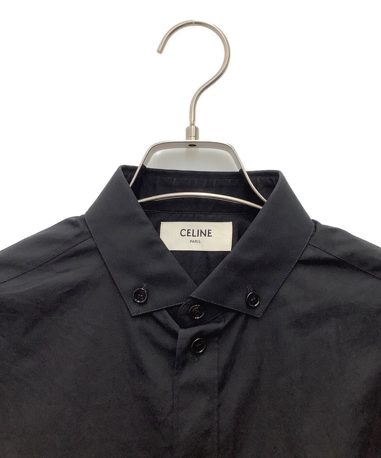 中古・古着通販】CELINE (セリーヌ) ボタンダウンコットンシャツ ブラック サイズ:SIZE 37｜ブランド・古着通販  トレファク公式【TREFAC FASHION】スマホサイト