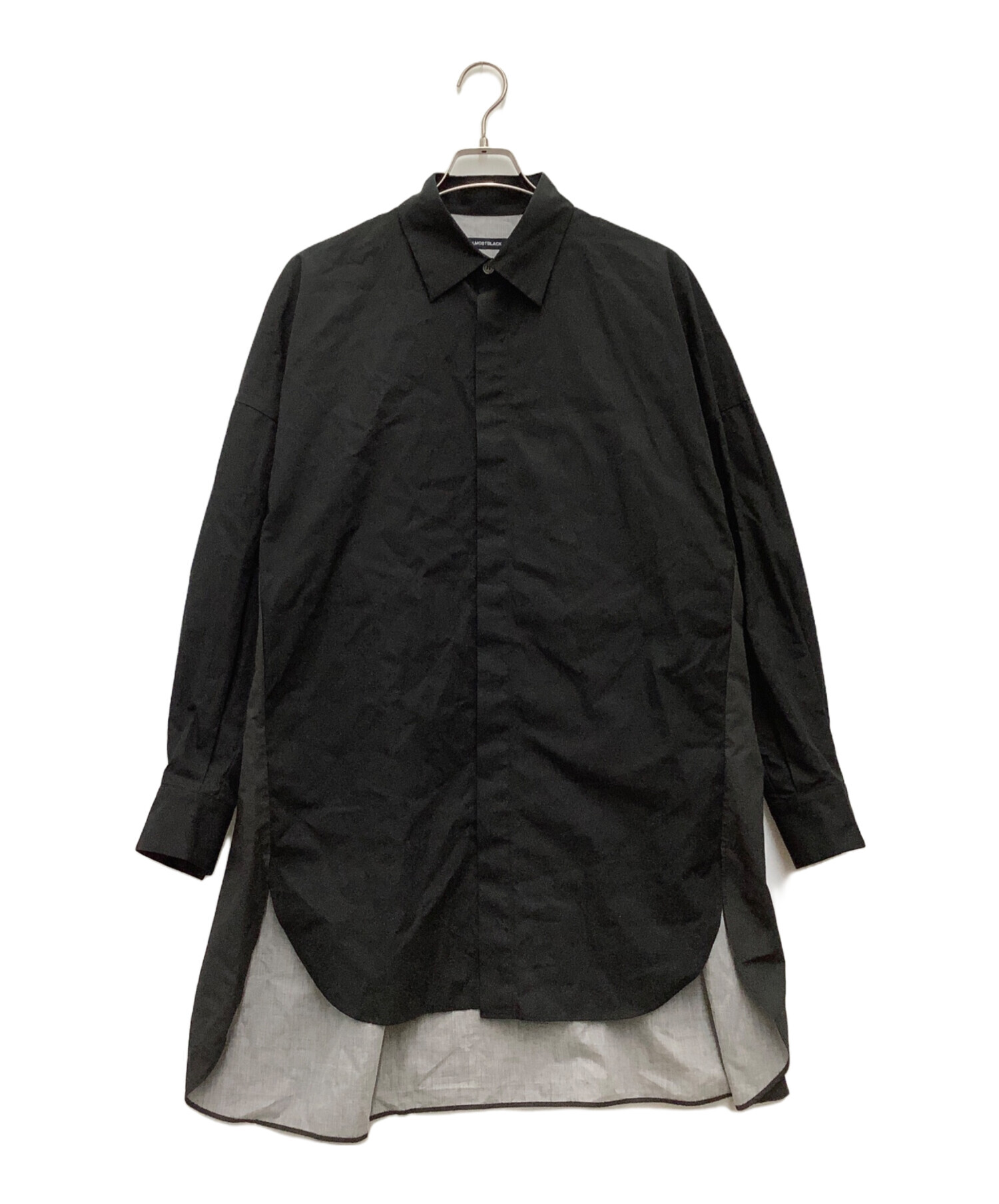 中古・古着通販】ALMOSTBLACK (オールモストブラック) ロングシャツ ブラック×グレー サイズ:SIZE 2(M)｜ブランド・古着通販  トレファク公式【TREFAC FASHION】スマホサイト