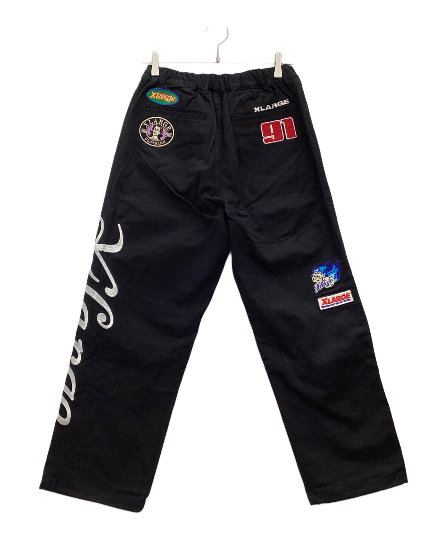 中古・古着通販】X-LARGE (エクストララージ) イージーパンツ RACING TEAM PANTS ブラック サイズ:SIZE  M｜ブランド・古着通販 トレファク公式【TREFAC FASHION】スマホサイト