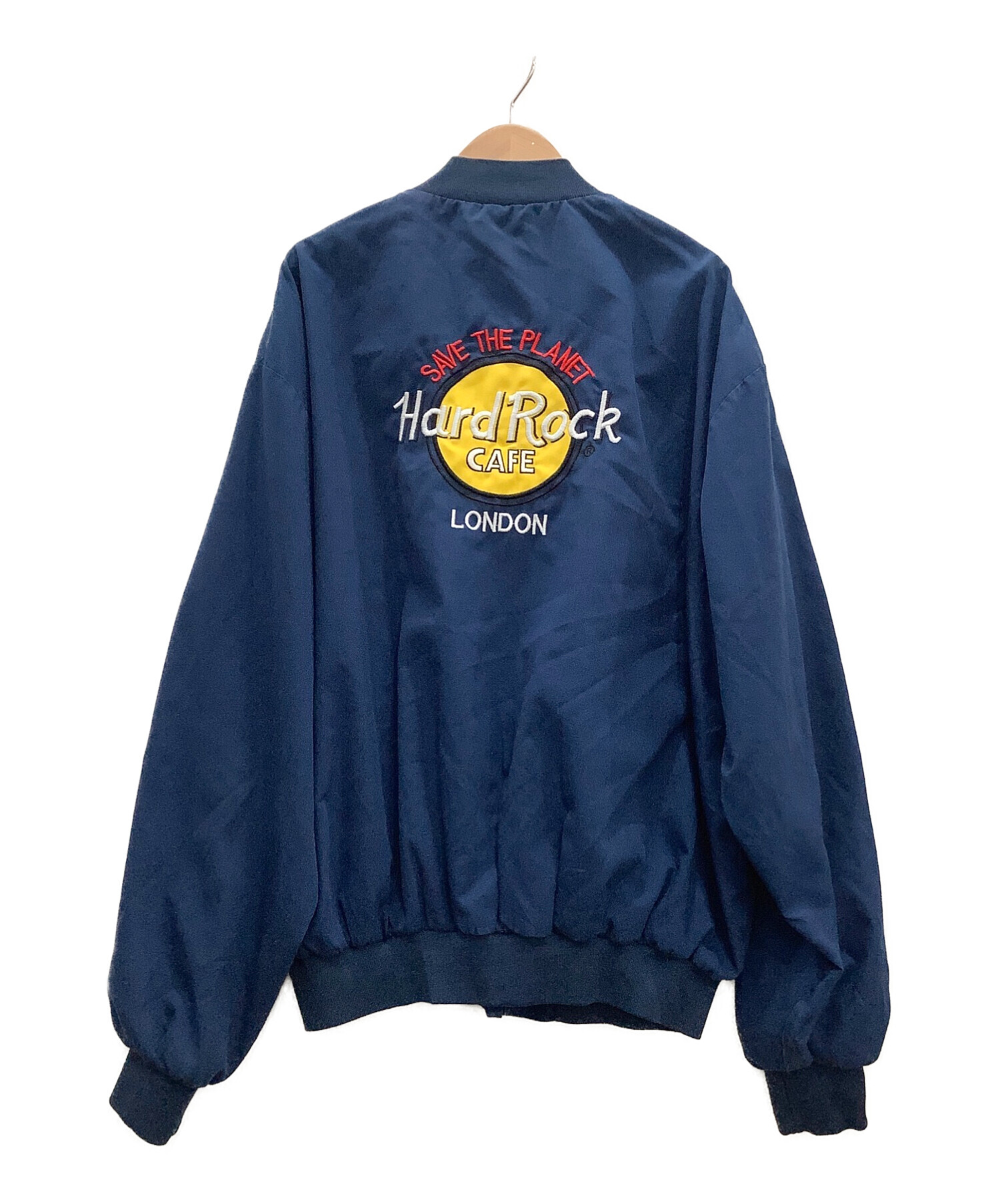 Hard Rock cafe (ハードロックカフェ) スタジャン ネイビー サイズ:L