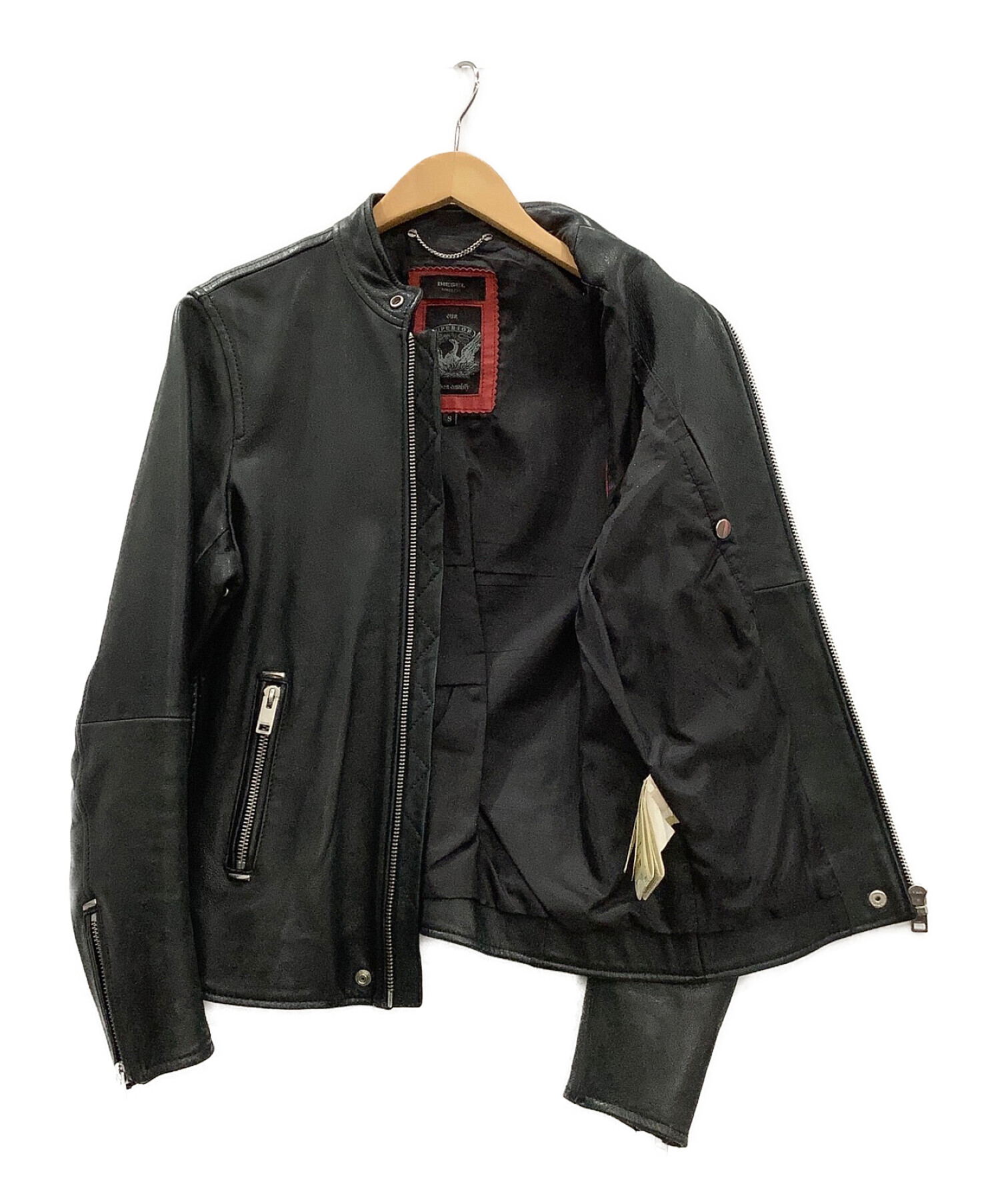 DIESEL (ディーゼル) ライダースジャケット ブラック サイズ:S
