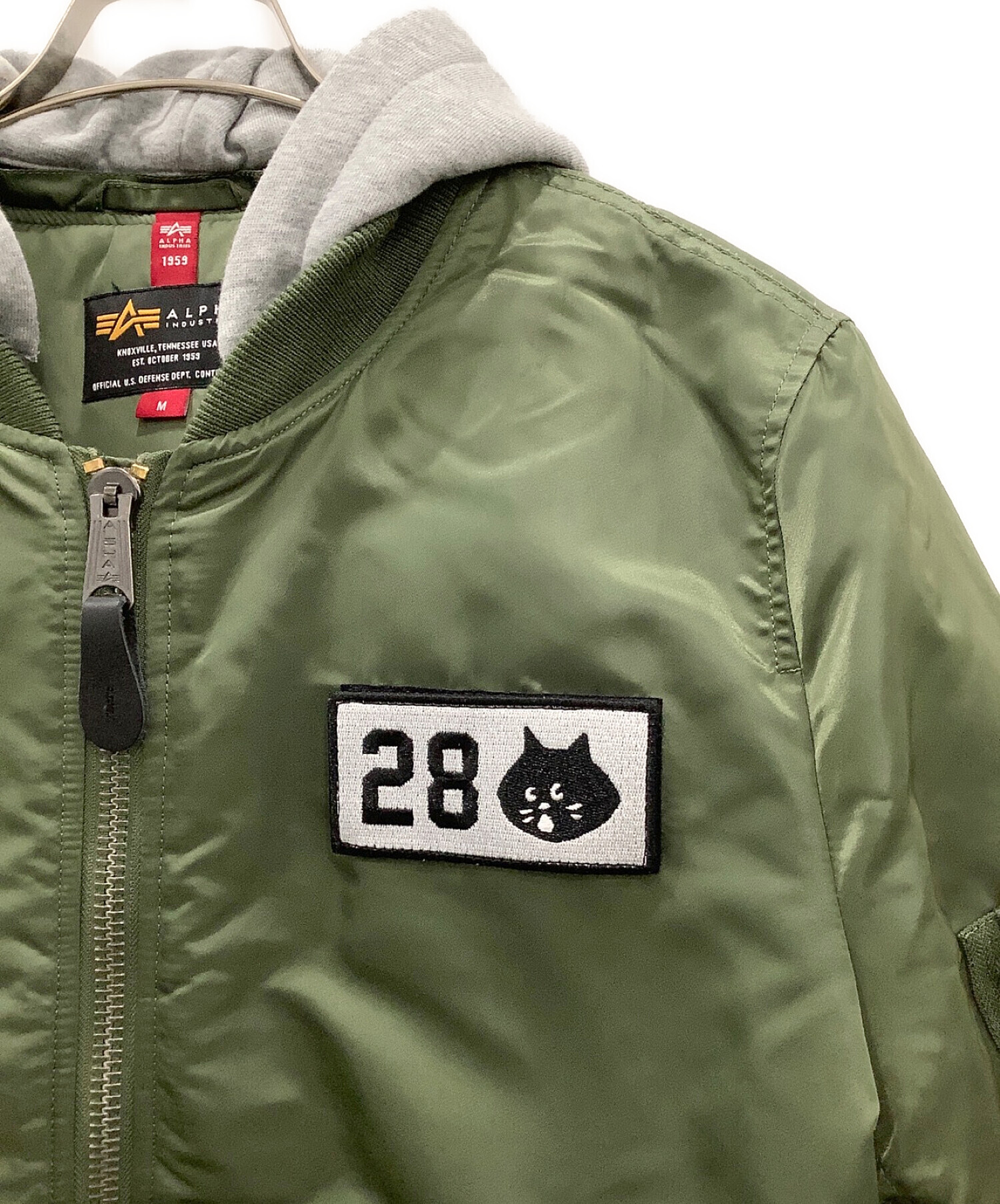 ALPHA INDUSTRIES (アルファインダストリーズ) にゃー (ニャー) ALPHA INDUSTRIES　にゃー　MA-1ジャケット  カーキ サイズ:Mサイズ