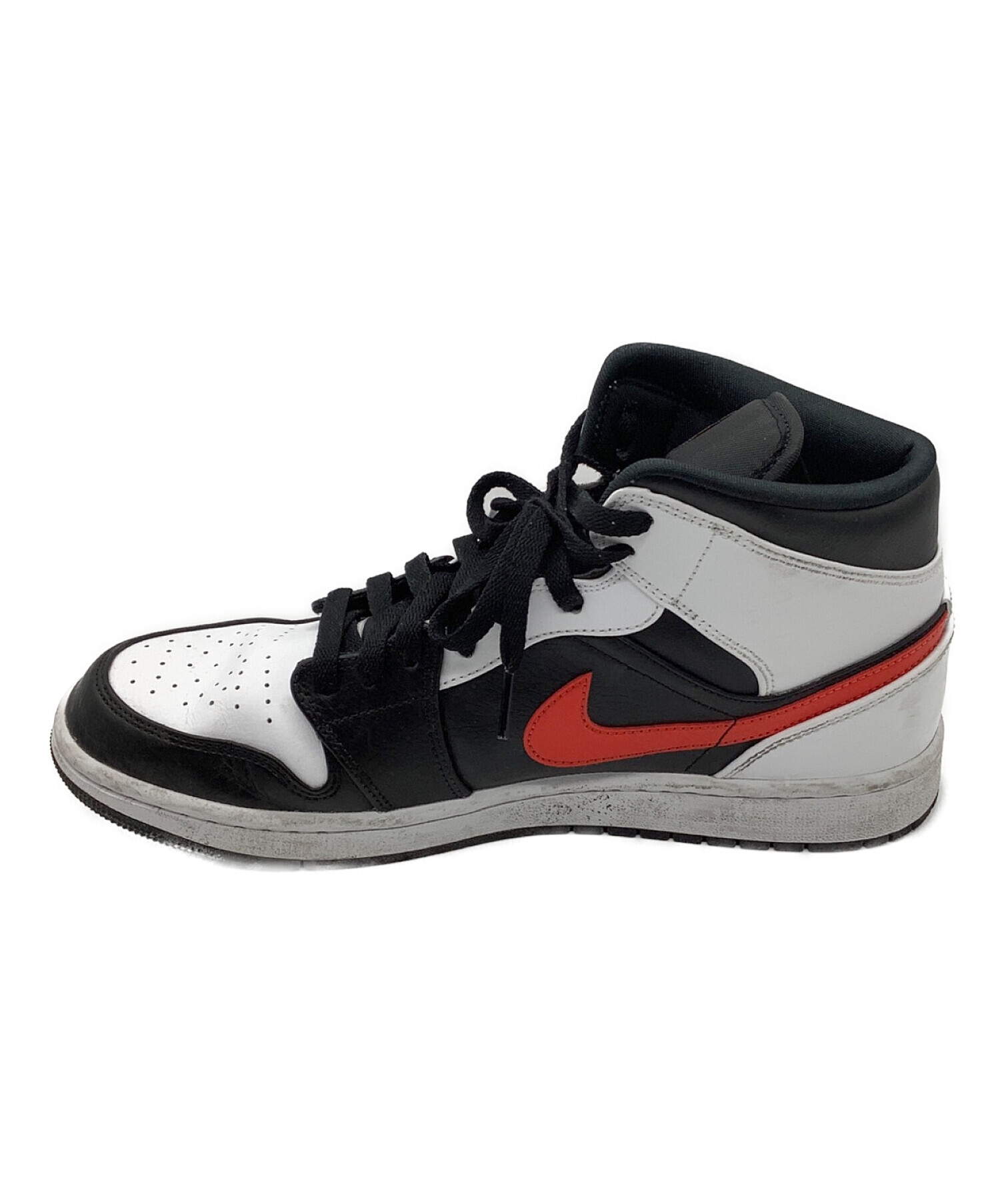 中古・古着通販】NIKE (ナイキ) AIR JORDAN 1MID ホワイト×ブラック