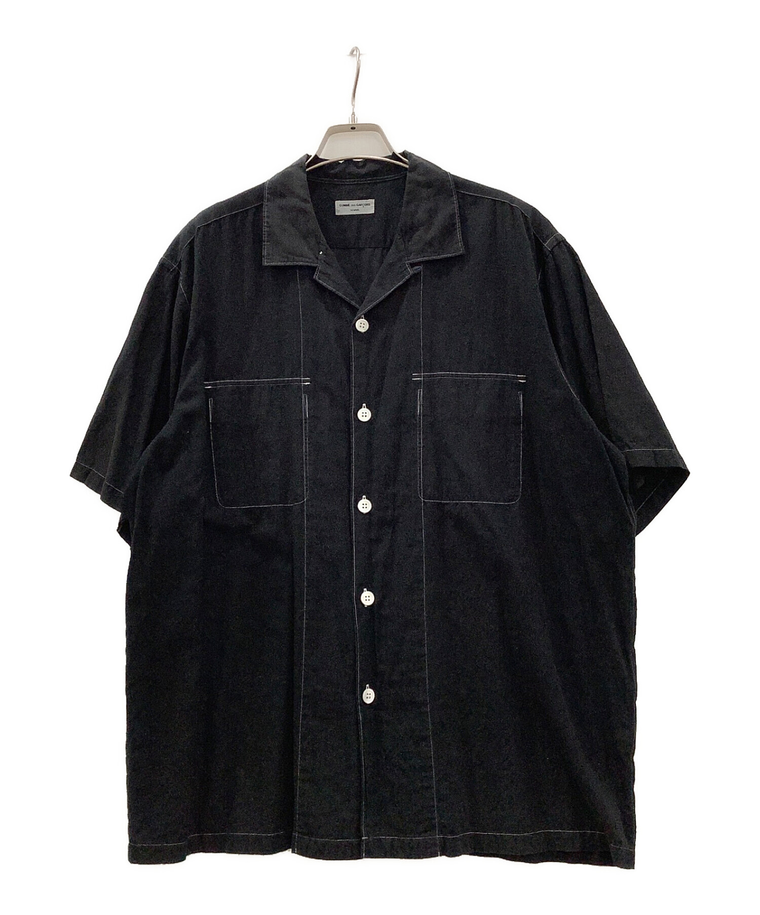 COMME des GARCONS HOMME (コムデギャルソン オム) オープンカラーシャツ ブラック サイズ:印字不鮮明