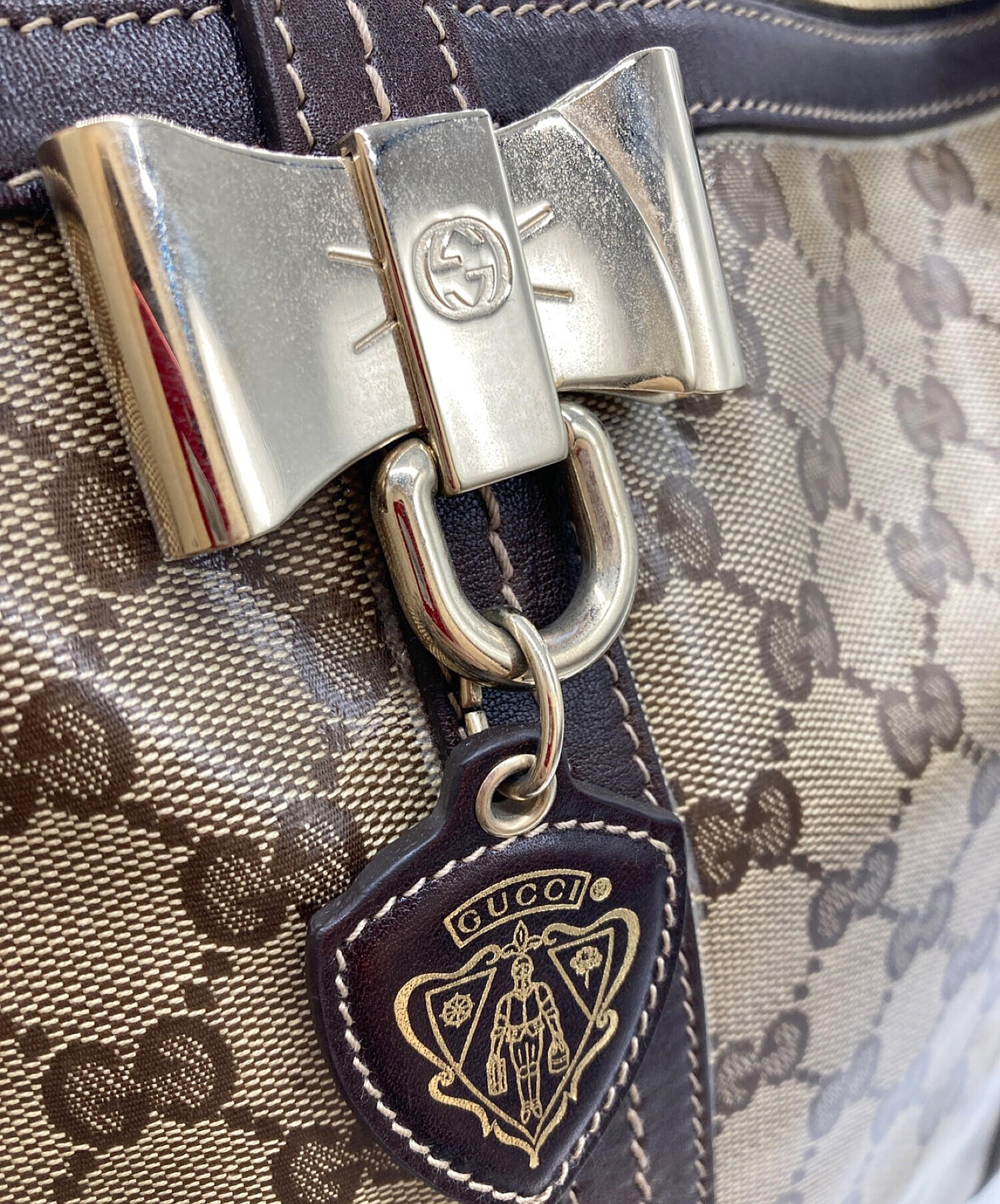 中古・古着通販】GUCCI (グッチ) コーティングキャンバストートバッグ