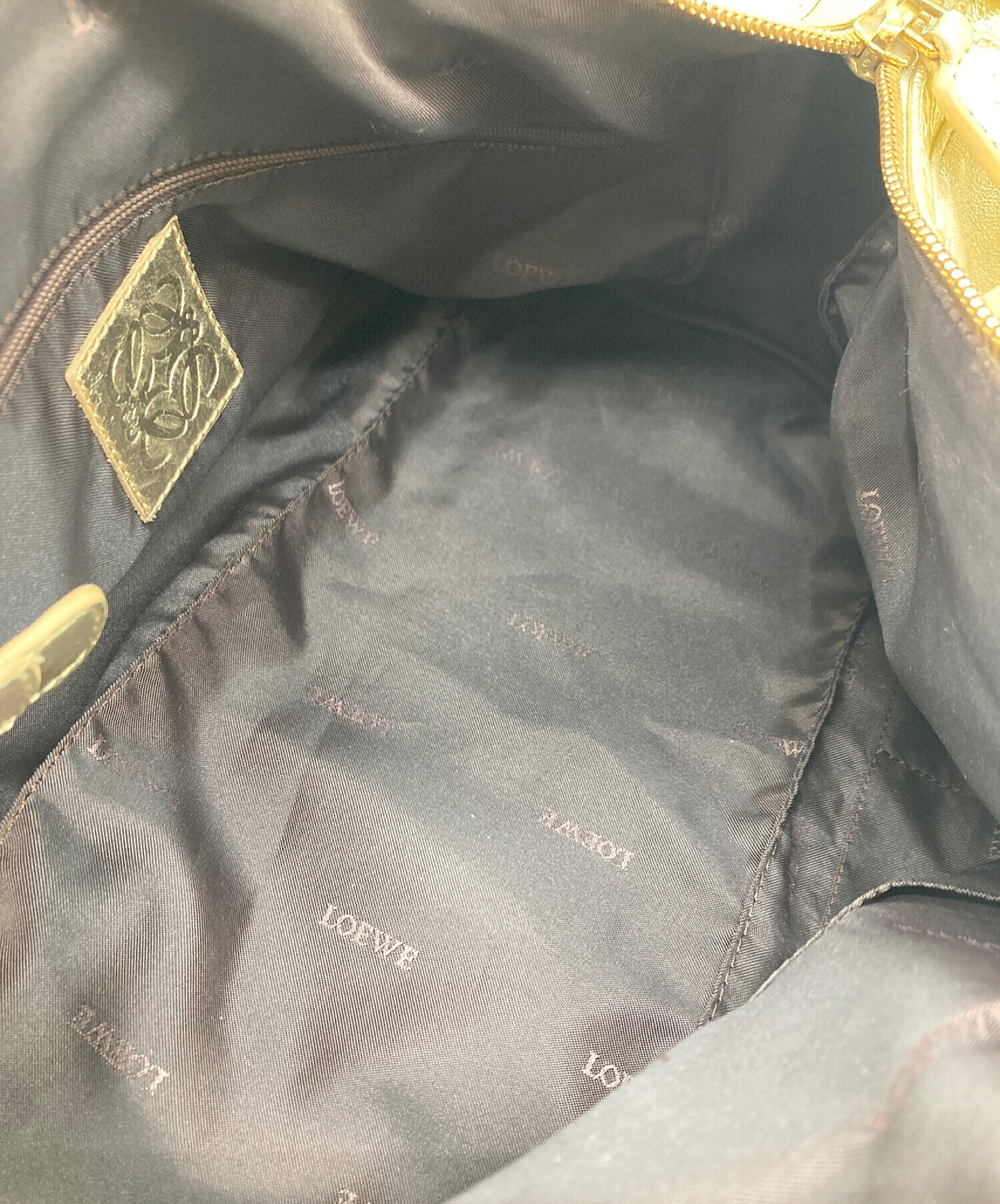 中古・古着通販】LOEWE (ロエベ) ミニボストンバッグ ゴールド