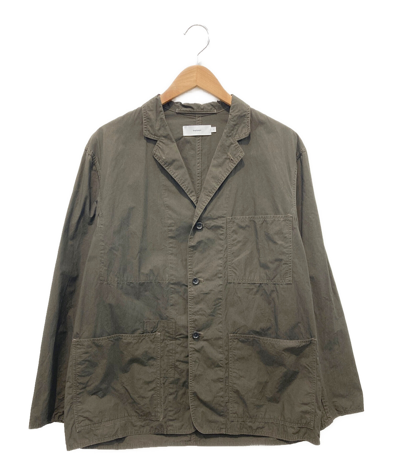 中古・古着通販】Graphpaper (グラフペーパー) Overdyed Typewriter Jacket ダークブラウン  サイズ:1｜ブランド・古着通販 トレファク公式【TREFAC FASHION】スマホサイト