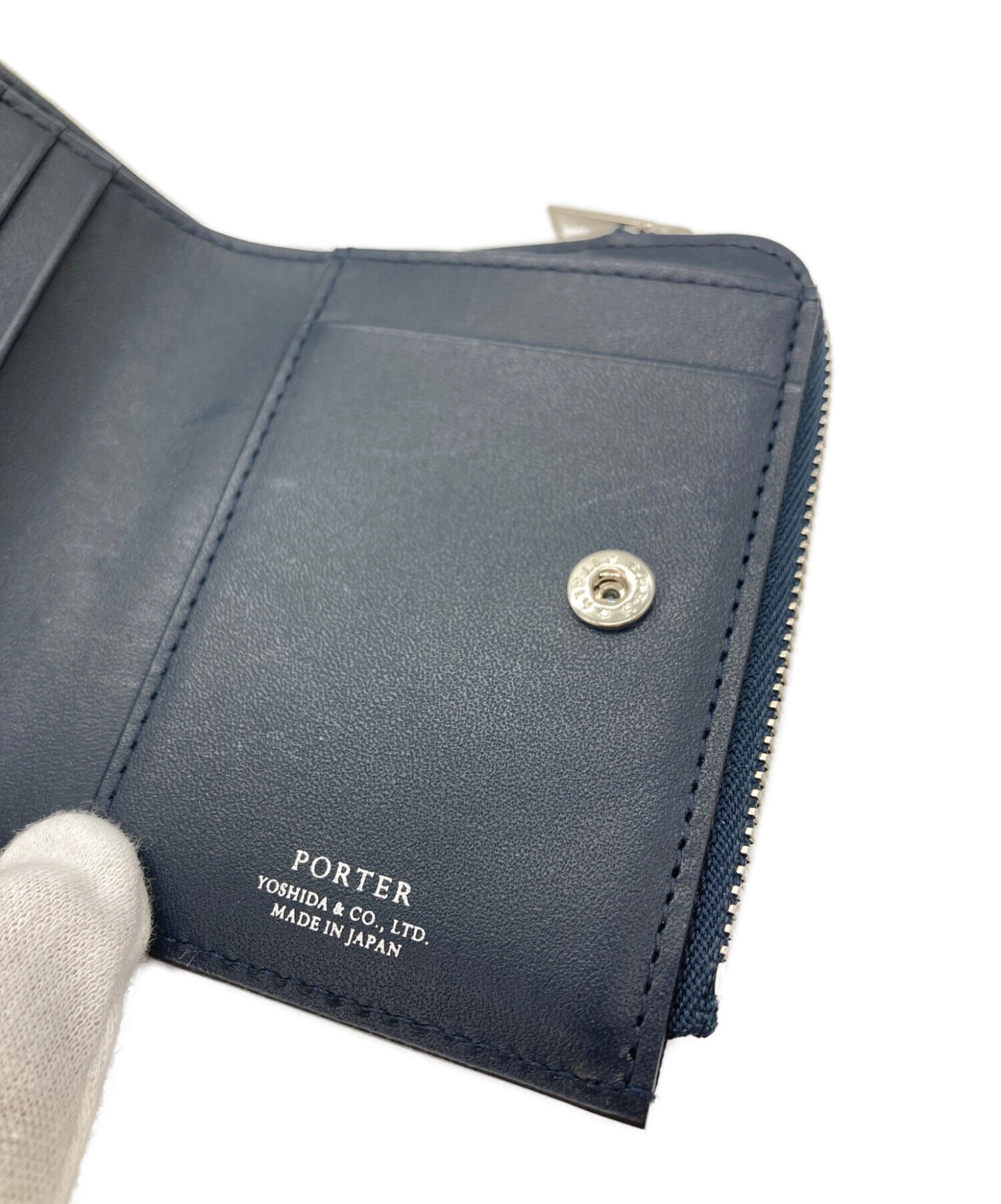 中古・古着通販】PORTER (ポーター) 2つ折り財布 エイブル ネイビー